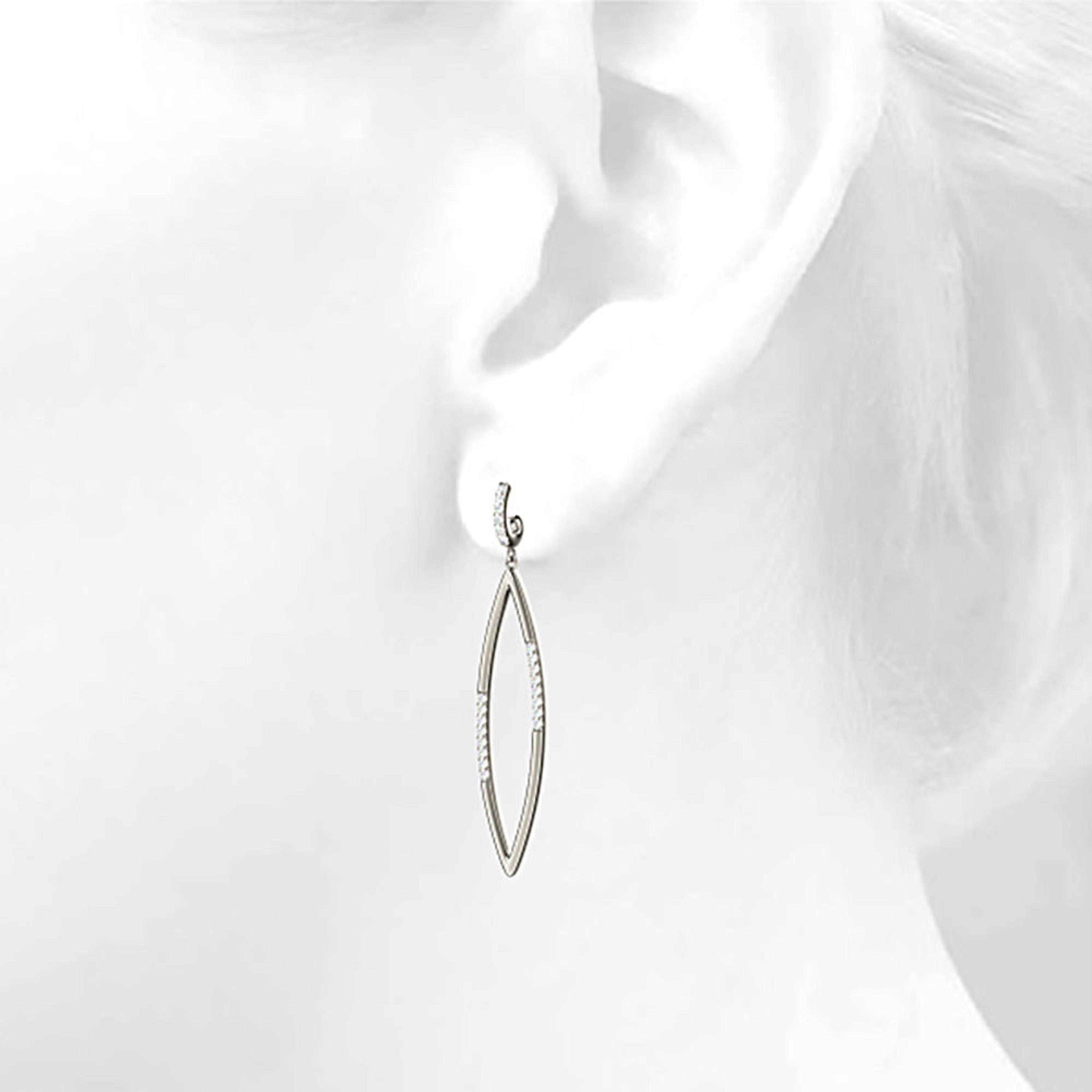 0.20 ctw Diamond Linear Drop Earrings-VIRABYANI