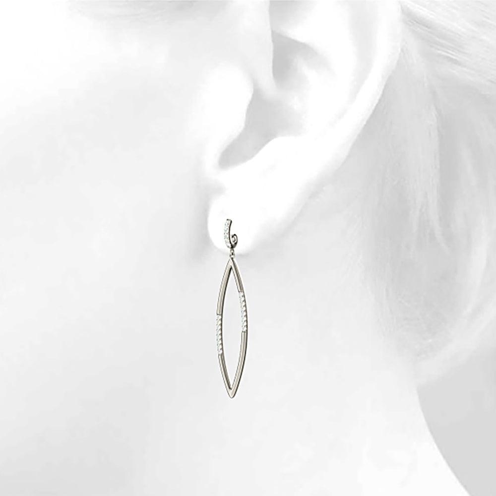 0.20 ctw Diamond Linear Drop Earrings-VIRABYANI