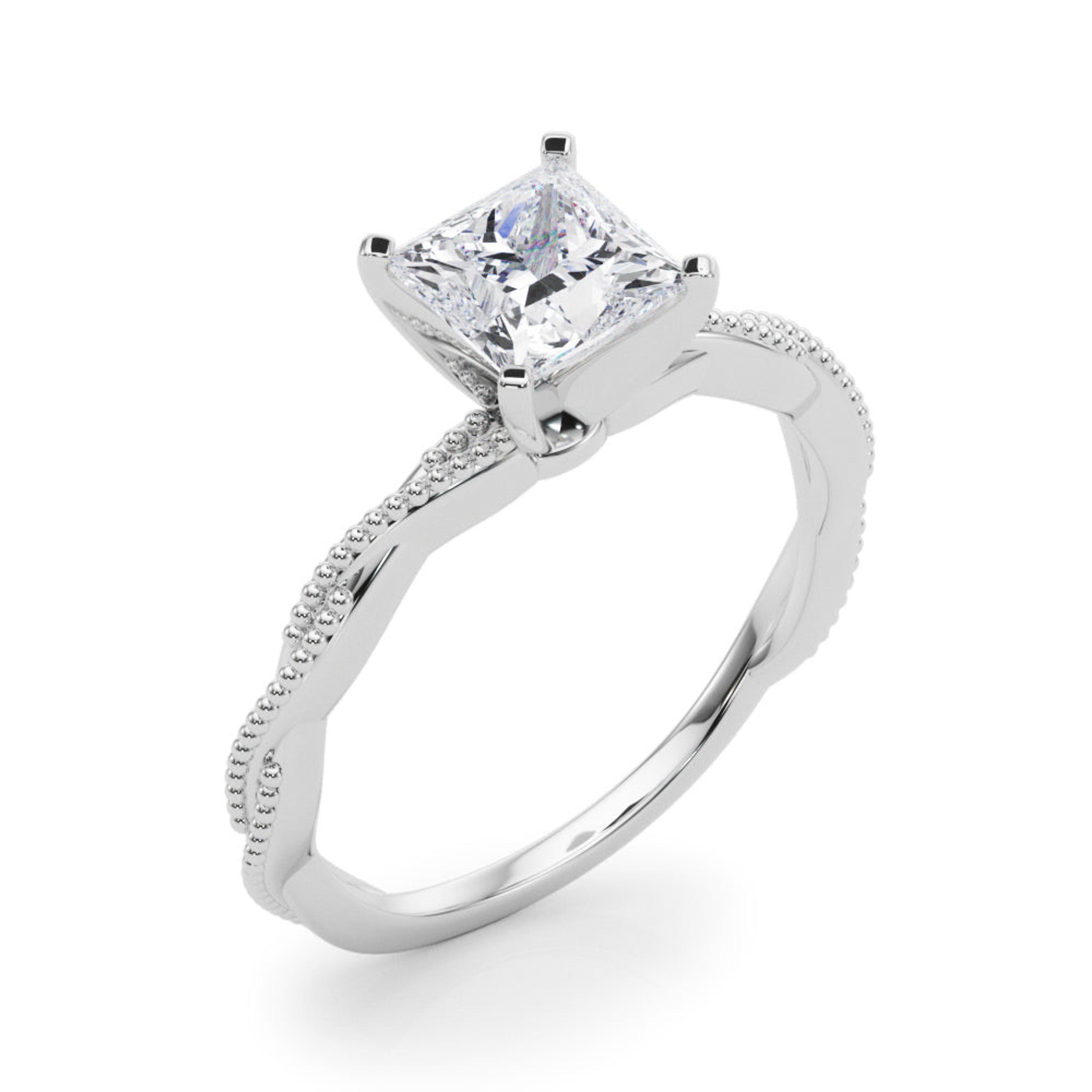 Anastasia Twisted Vine Princess Diamond Solitaire Engagement Ring