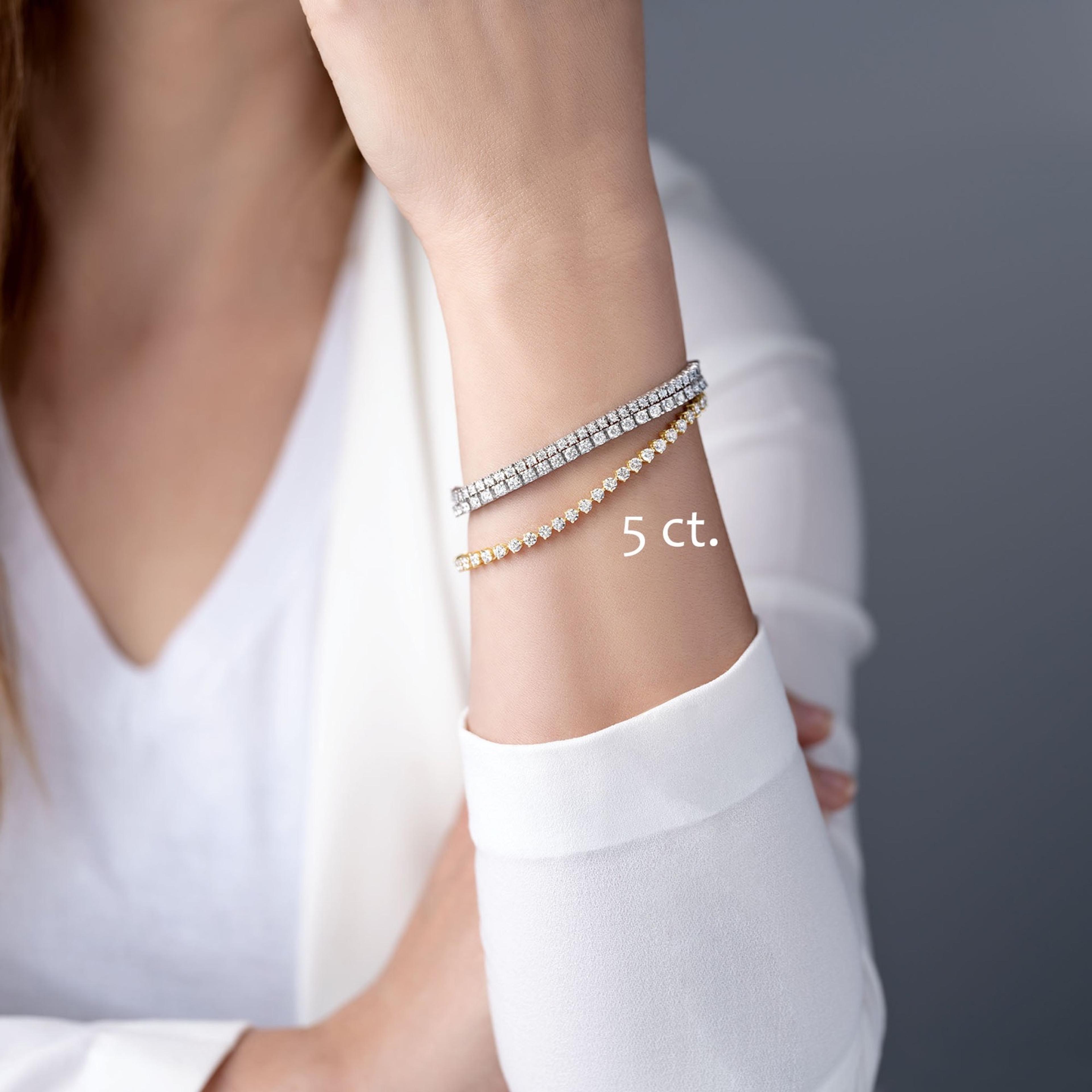 Three Prong Classic Diamond Tennis Bracelet