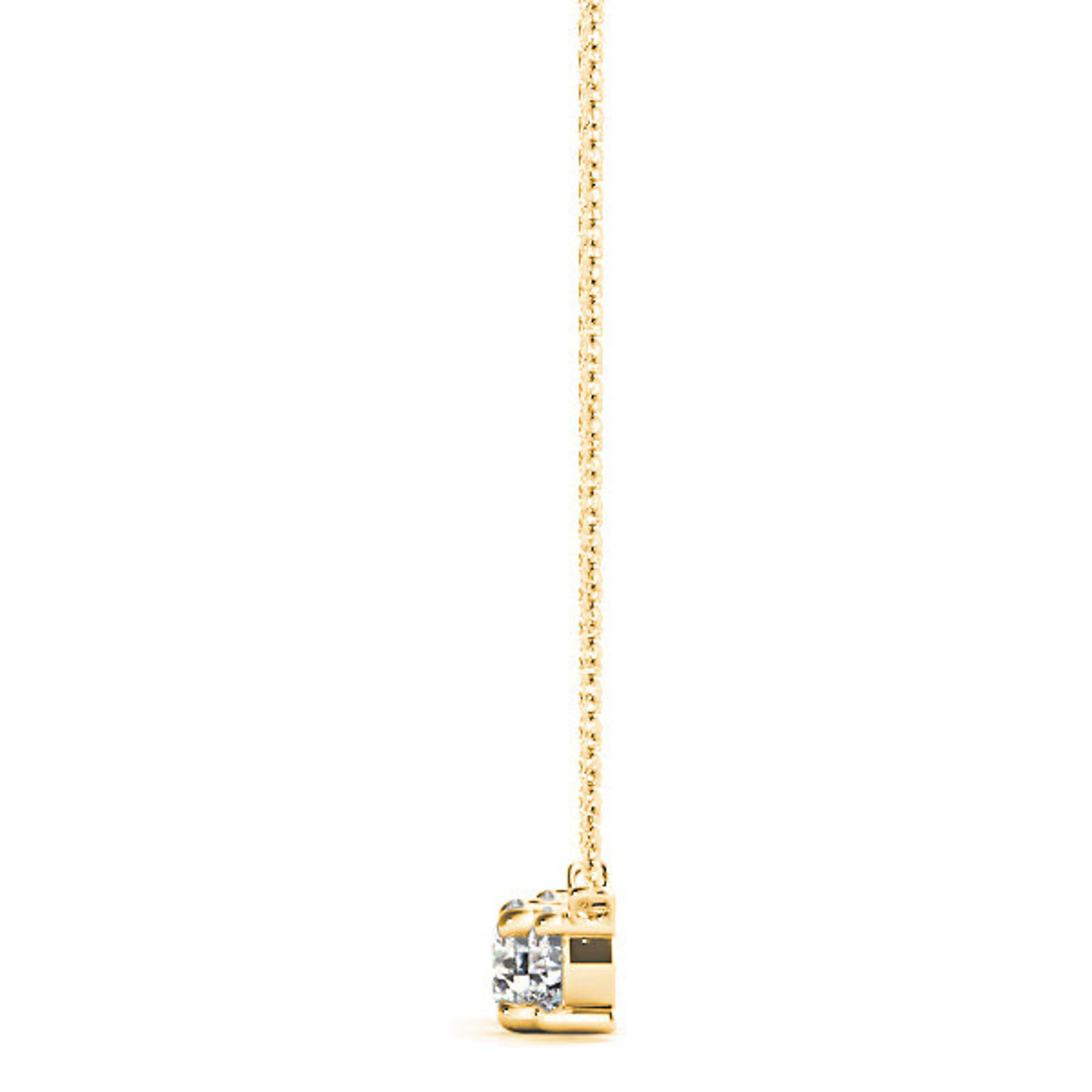Horizontal 0.50 ctw Diamond Three Stone Necklace Pendant-VIRABYANI
