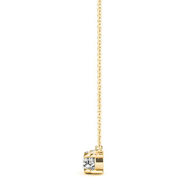 Horizontal 0.50 ctw Diamond Three Stone Necklace Pendant-VIRABYANI