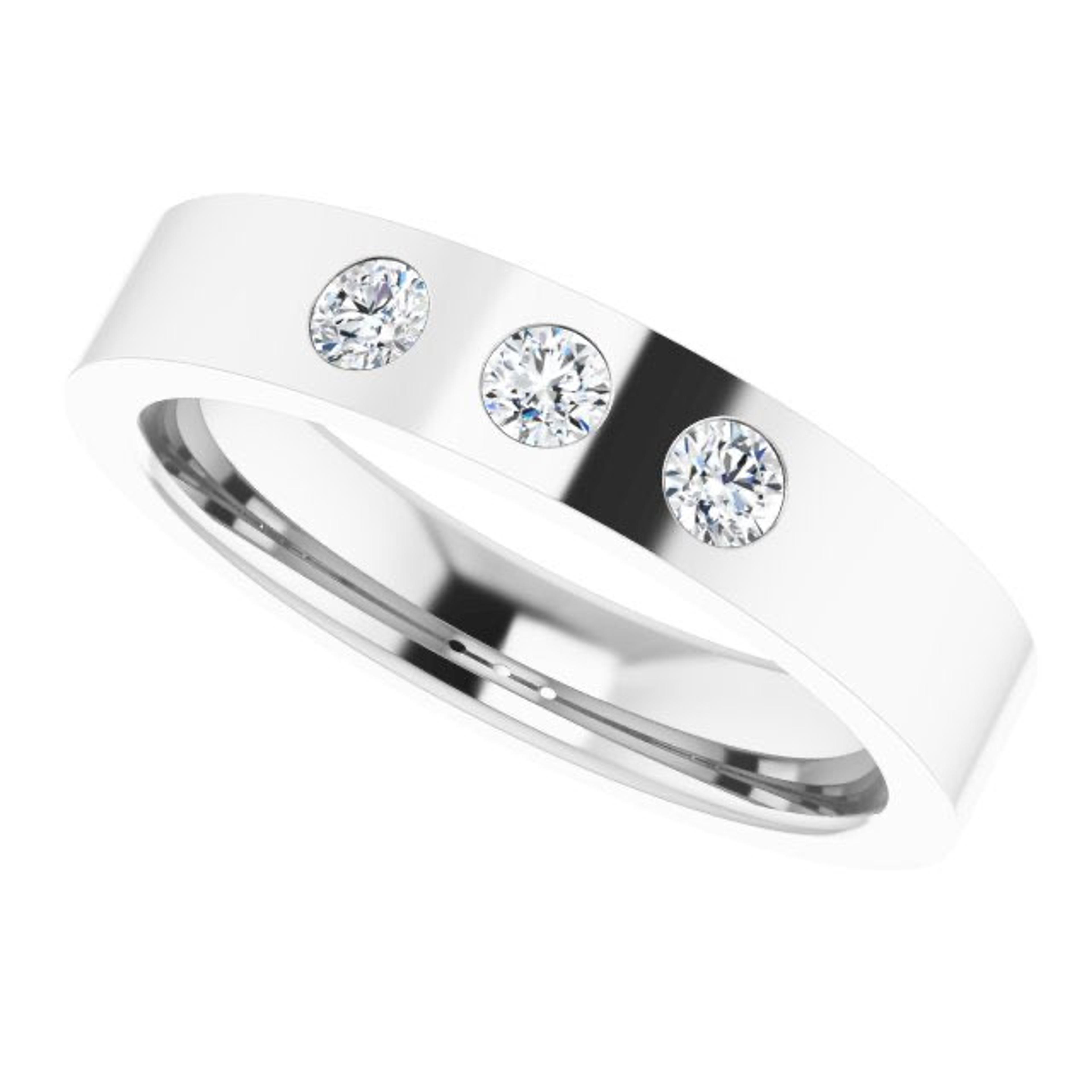 0.20 ctw Bezel Set Round Diamond Men's Ring-VIRABYANI