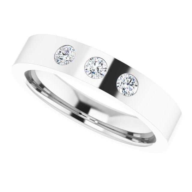 0.20 ctw Bezel Set Round Diamond Men's Ring-VIRABYANI