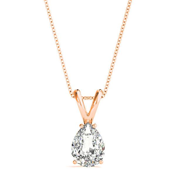 Pear Shape Diamond Solitaire Necklace Pendant-VIRABYANI