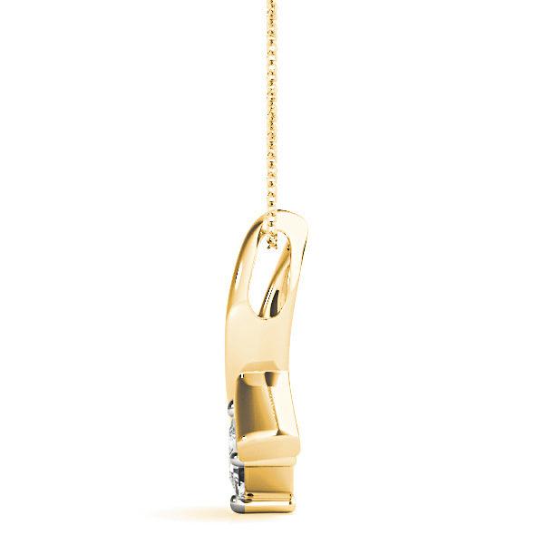 Ribbon Princess Cut Diamond Solitaire Necklace Pendant-VIRABYANI