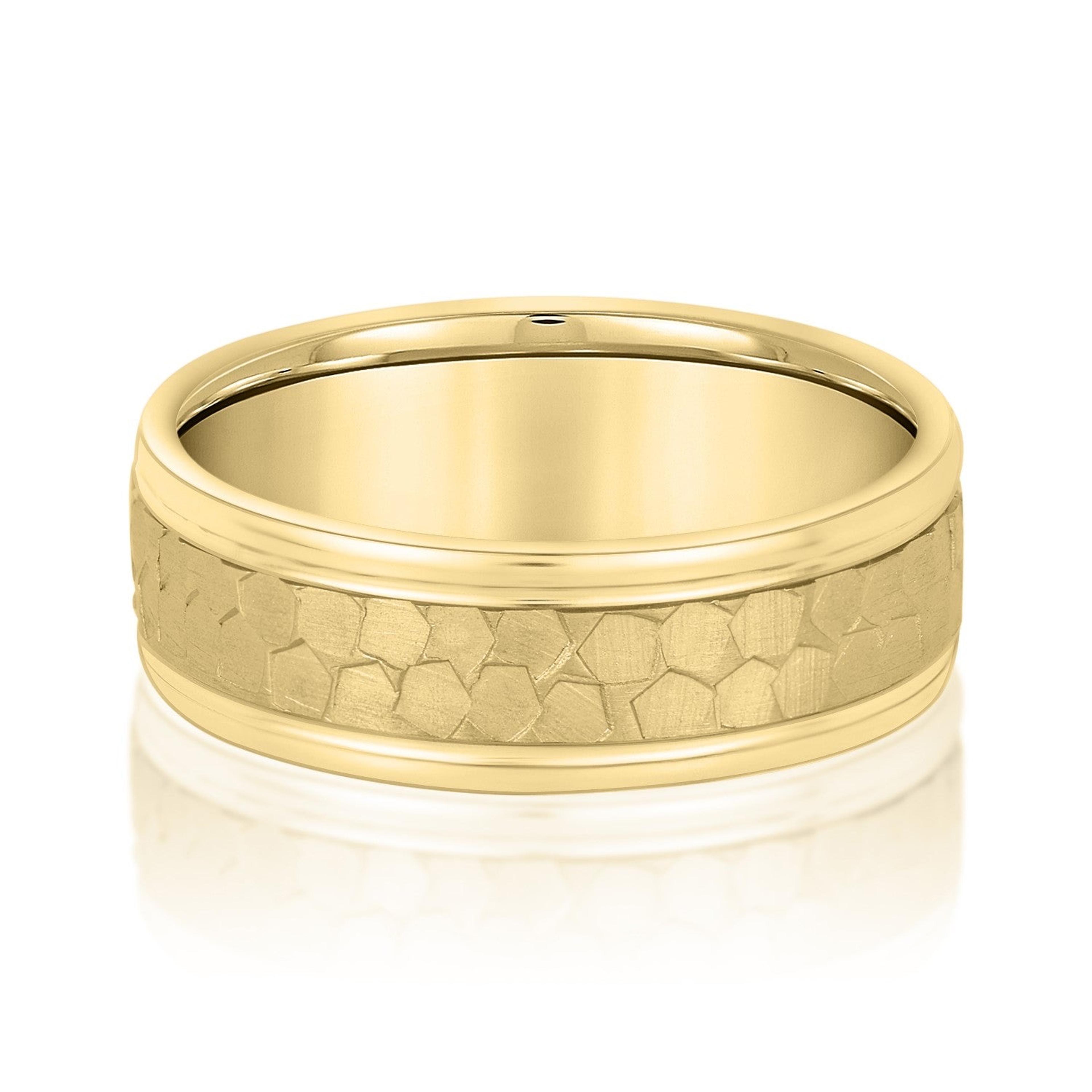 Men's Classic Flat Hammered Band