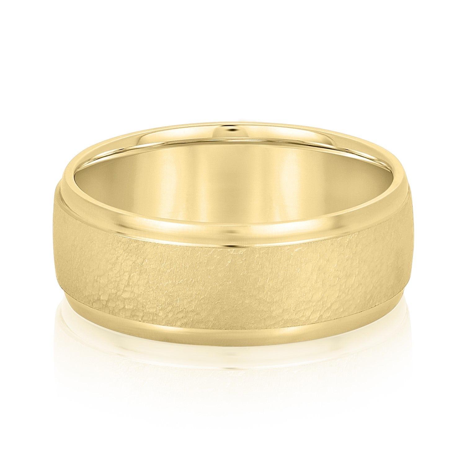 Men's Classic Low Dome Matte Center Band