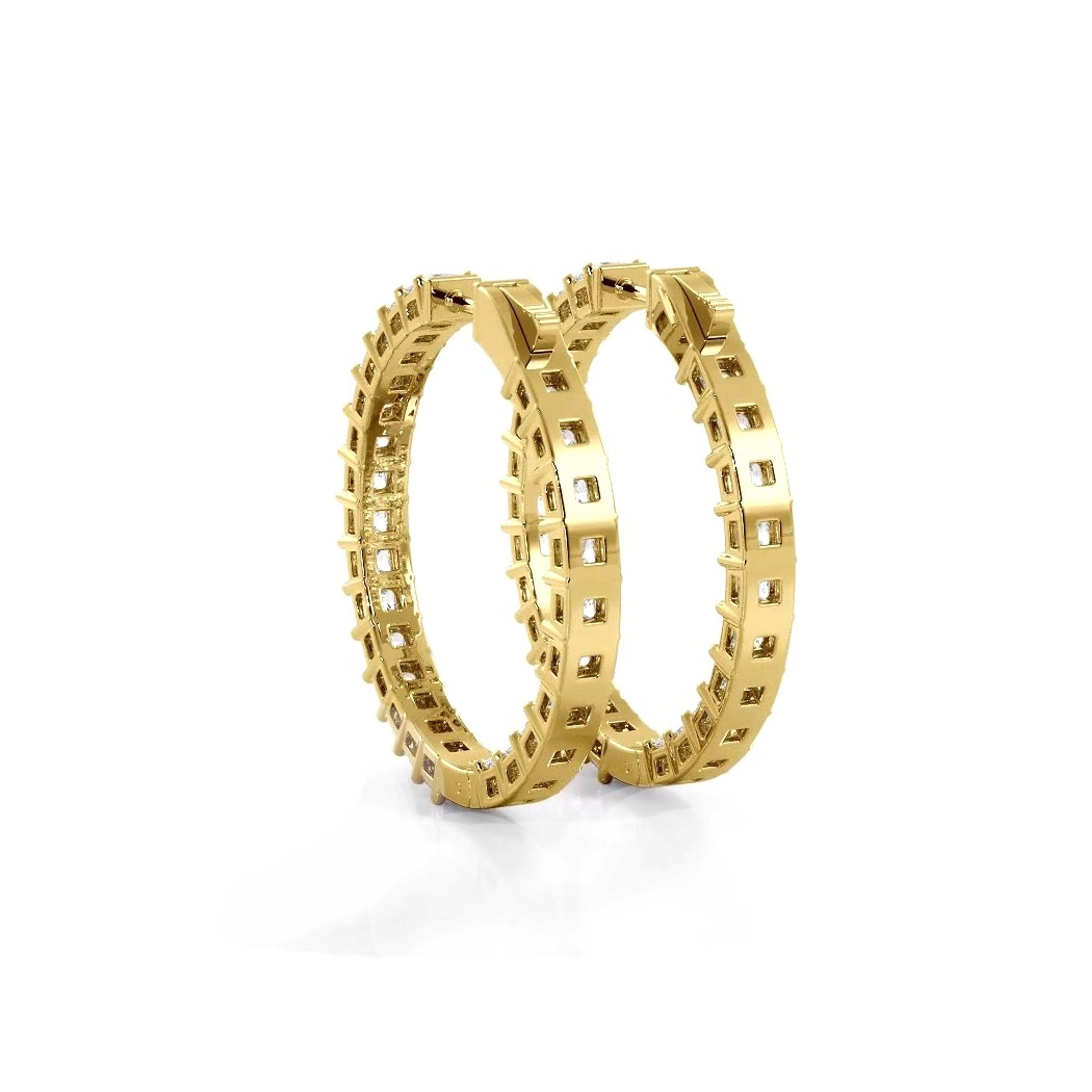 Classic 8.0 ctw. Princess Cut Diamond Hoop Earrings