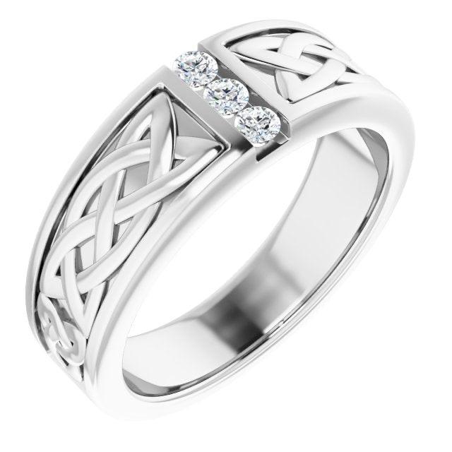Celtic Knot Design 0.20 ctw Round Diamond Men's Ring
