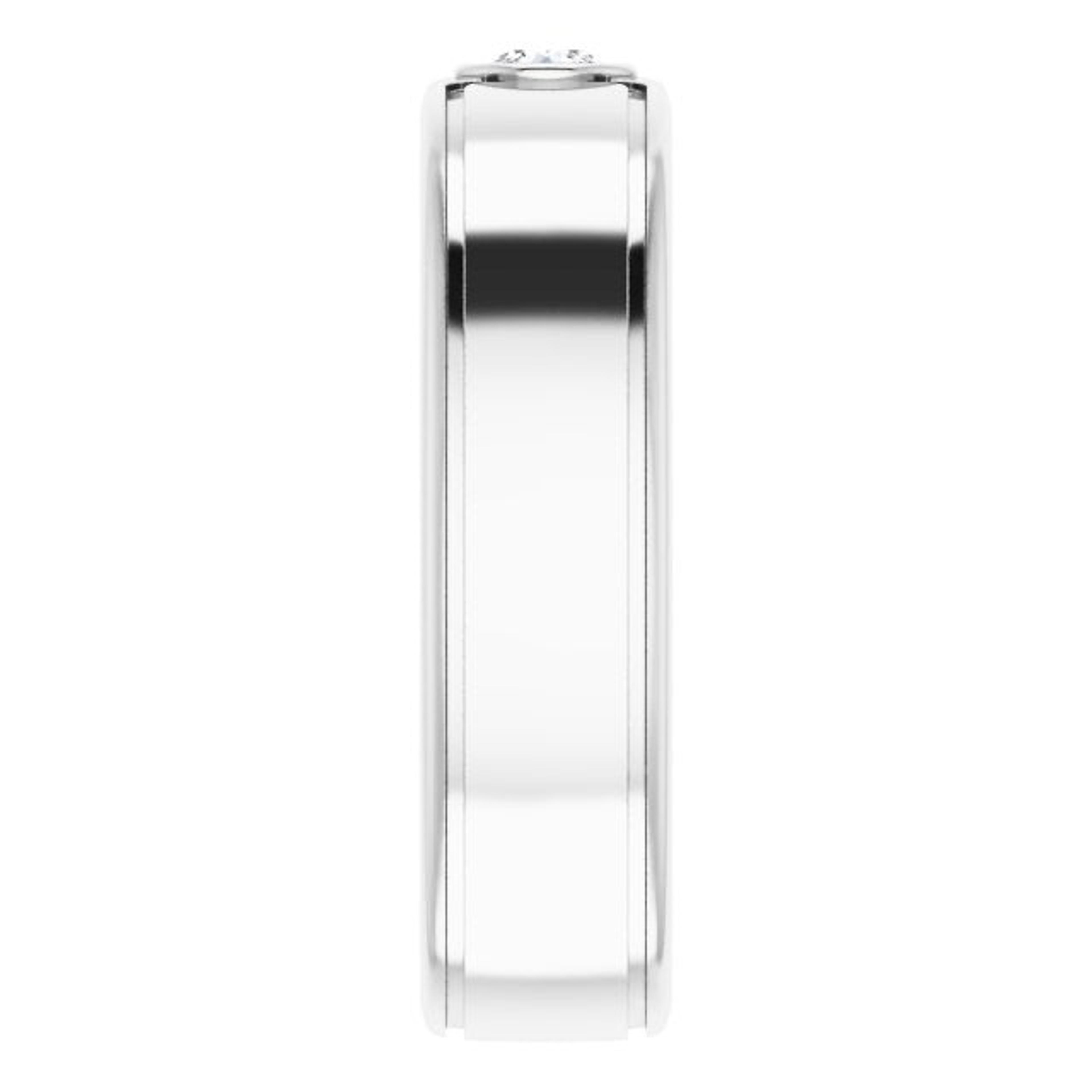 Bezel Set Single Round Diamond Men's Ring