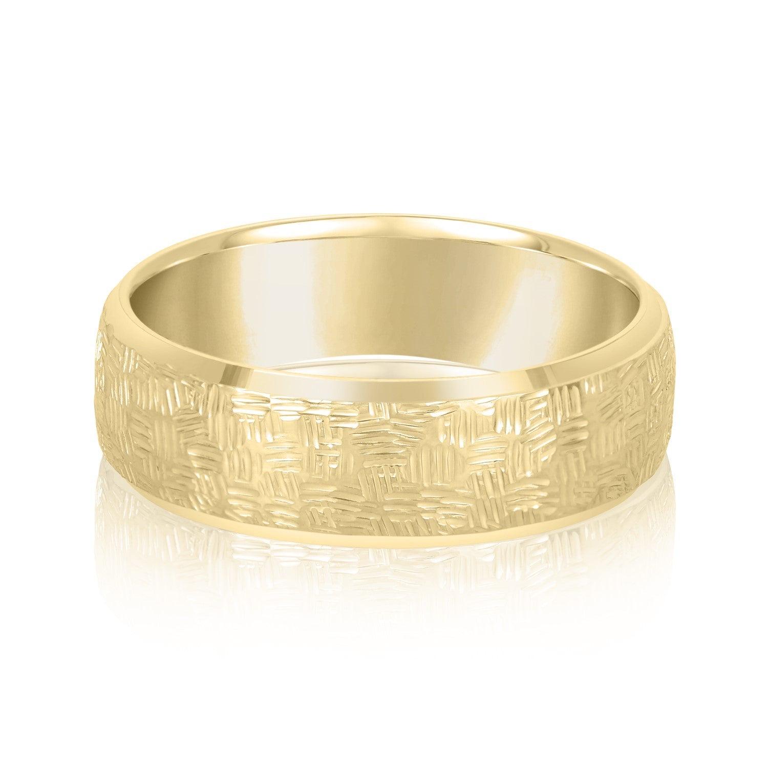 Men's Woven Basket Pattern Wedding Band