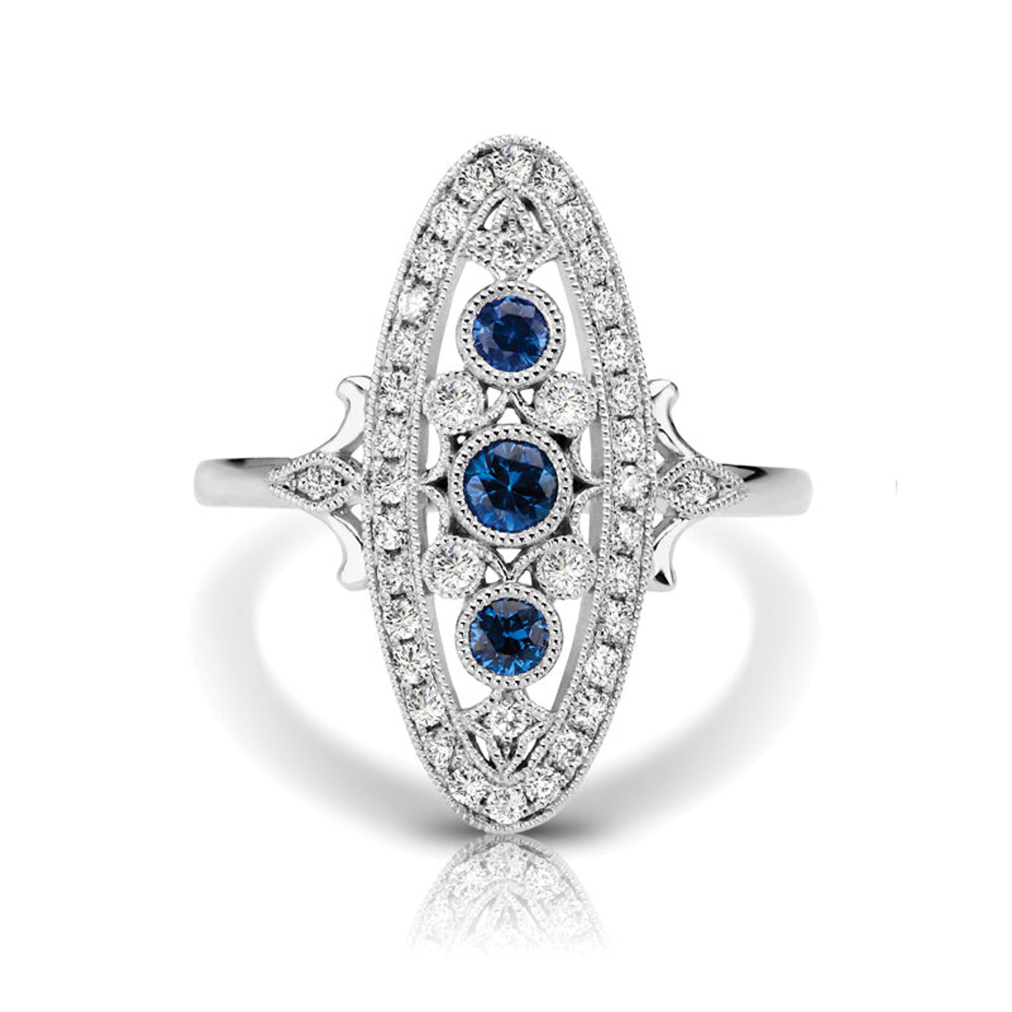 Vintage Inspired 0.35 ct. Natural Blue Sapphire Ring