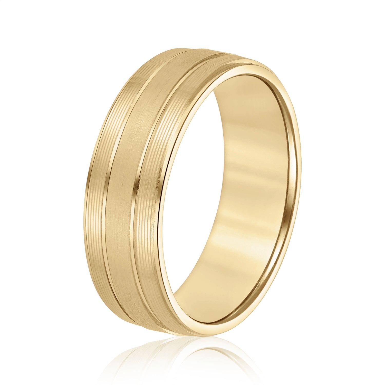Men's Classic Ridged Edge Wedding Band