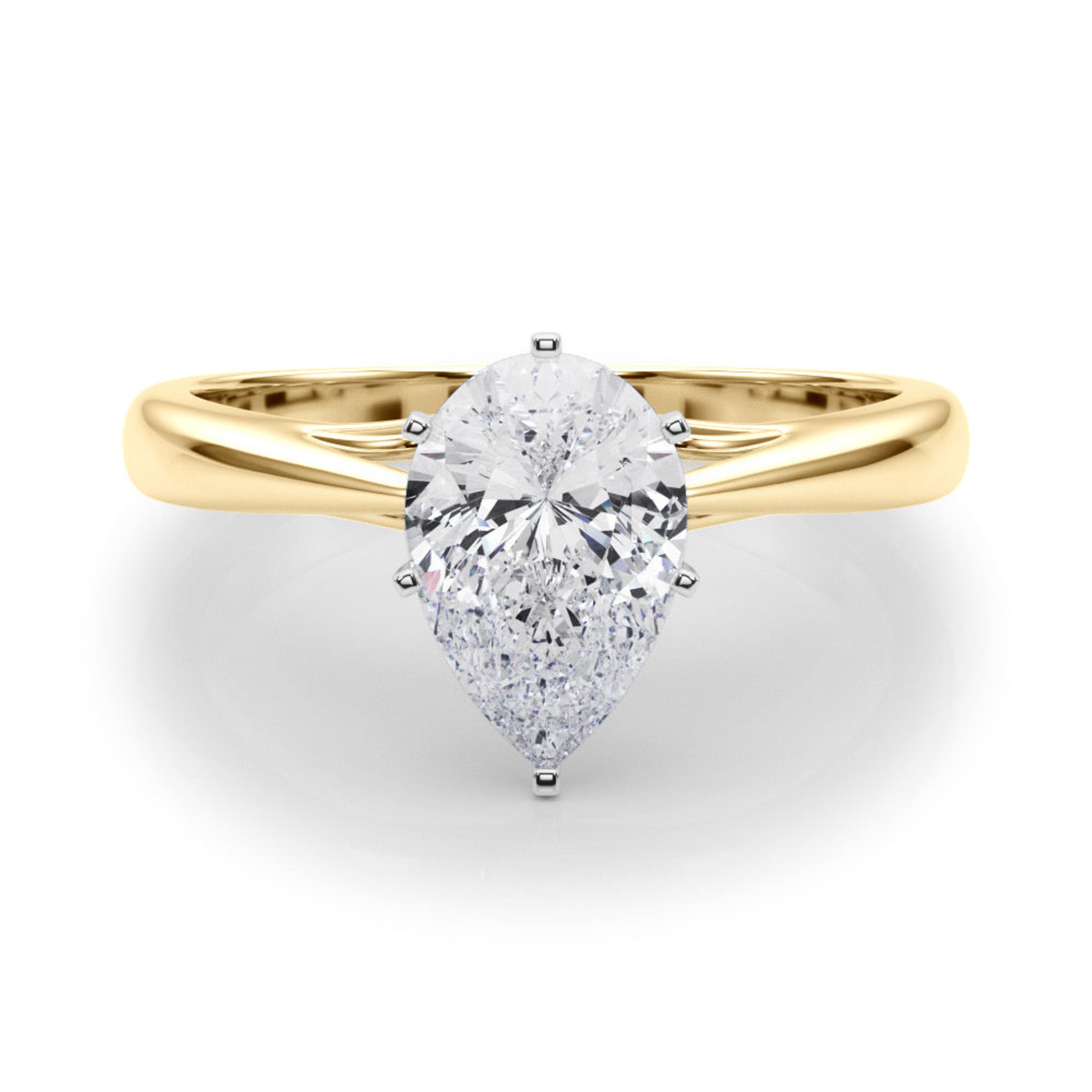 Katerina Pear Lab Grown Diamond Solitaire Engagement Ring IGI Certified