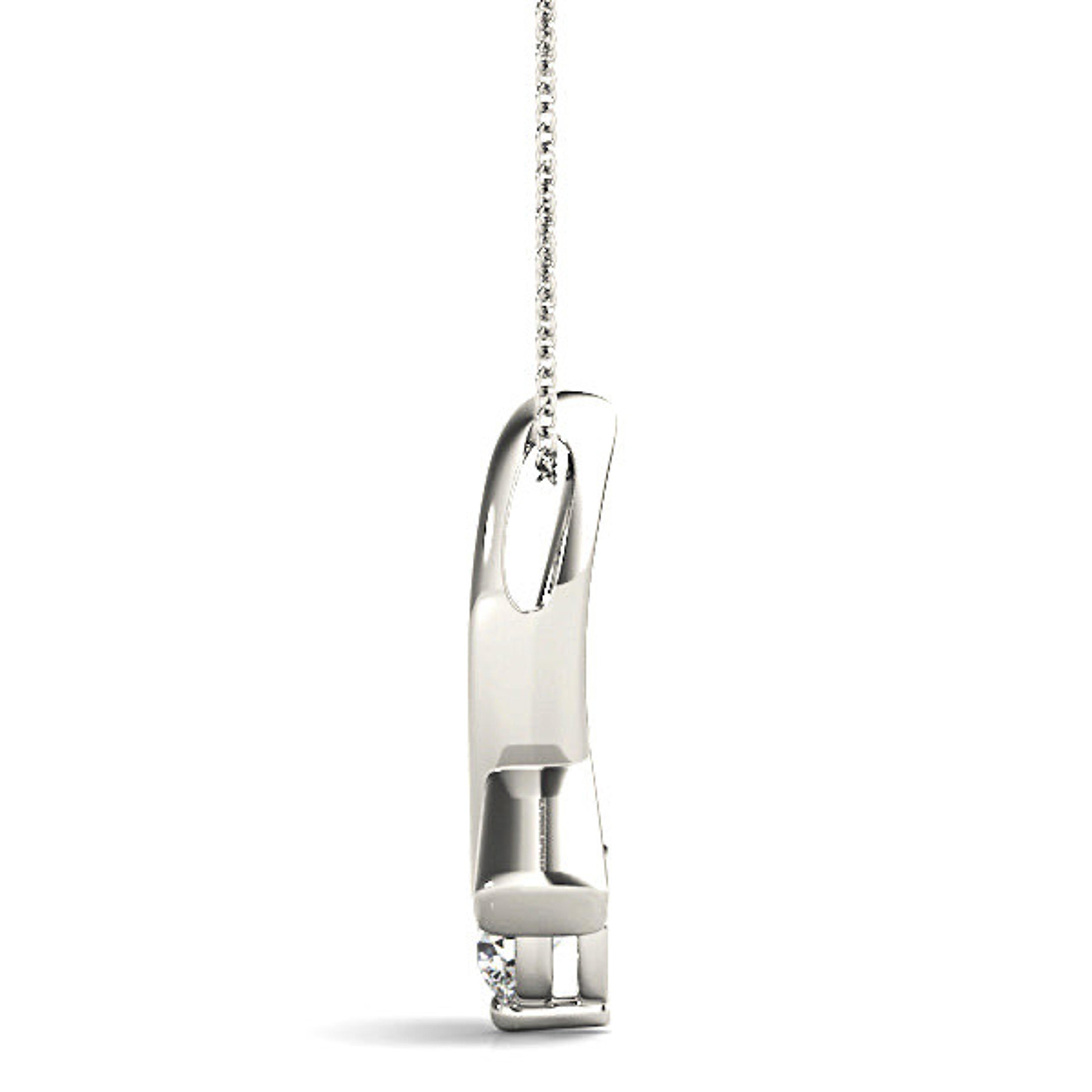 Delicate Ribbon Round Diamond Solitaire Necklace Pendant-VIRABYANI