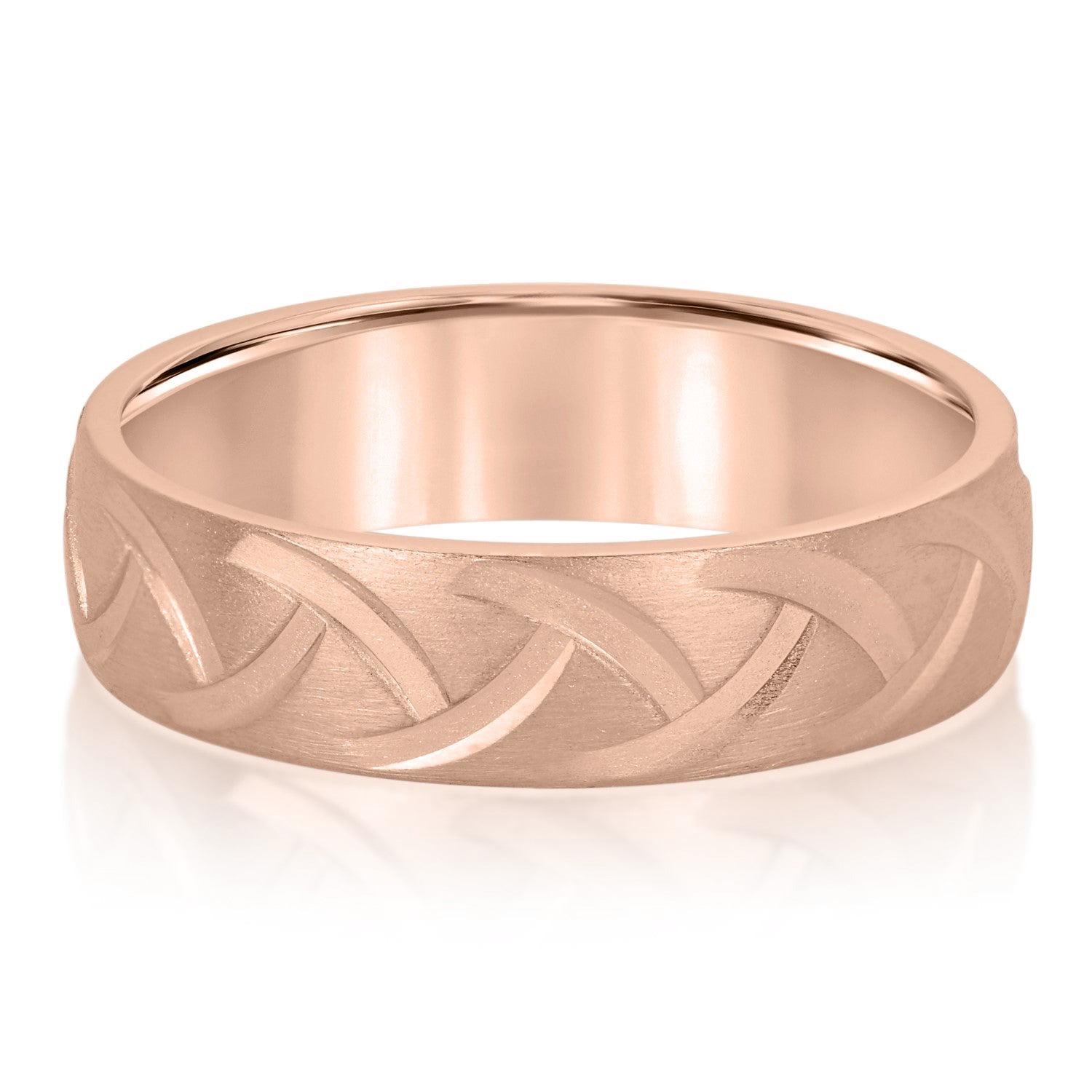 Men's Wedding Band with Braided Design Texture