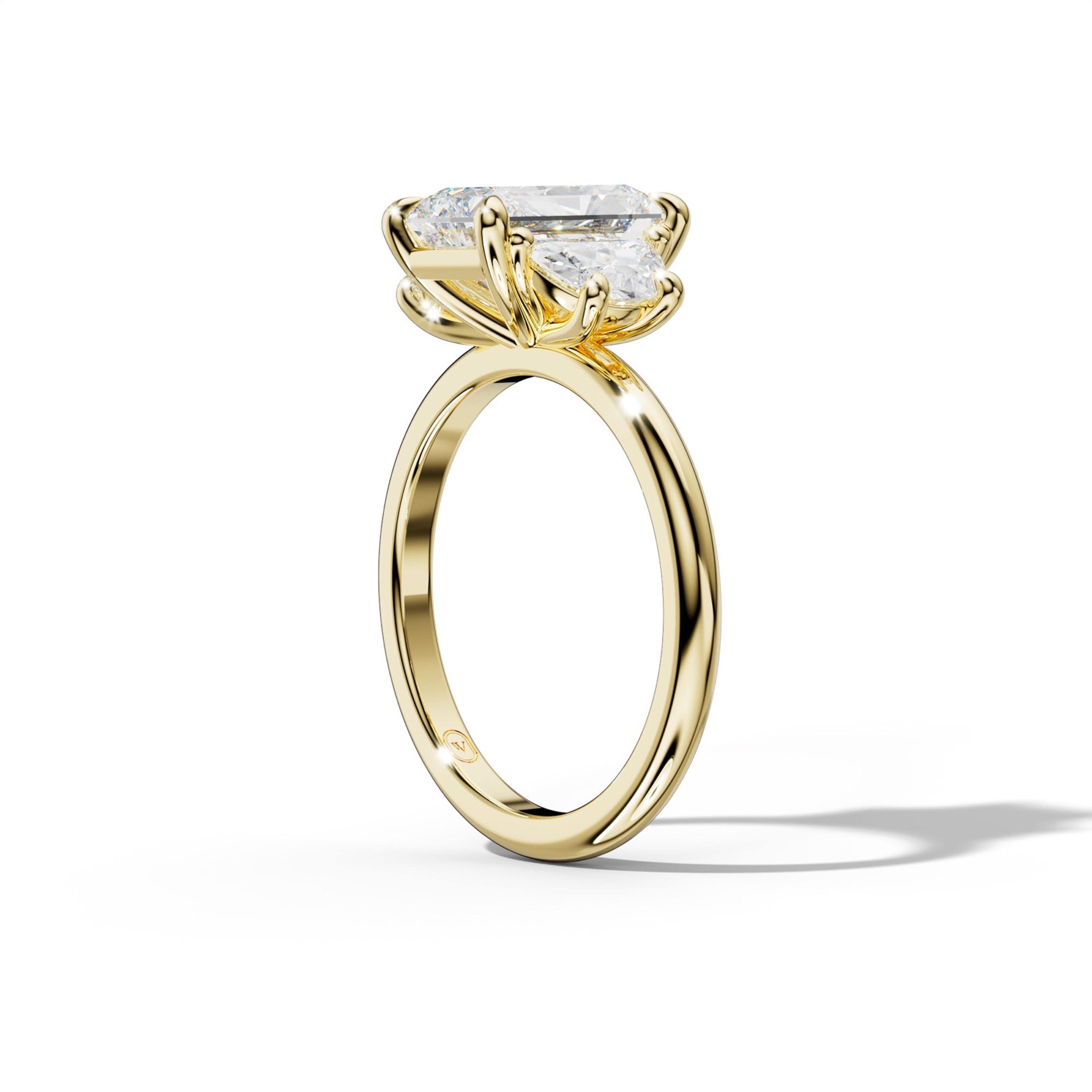 Itzel Radiant Half Moon Side Diamond Engagement Ring