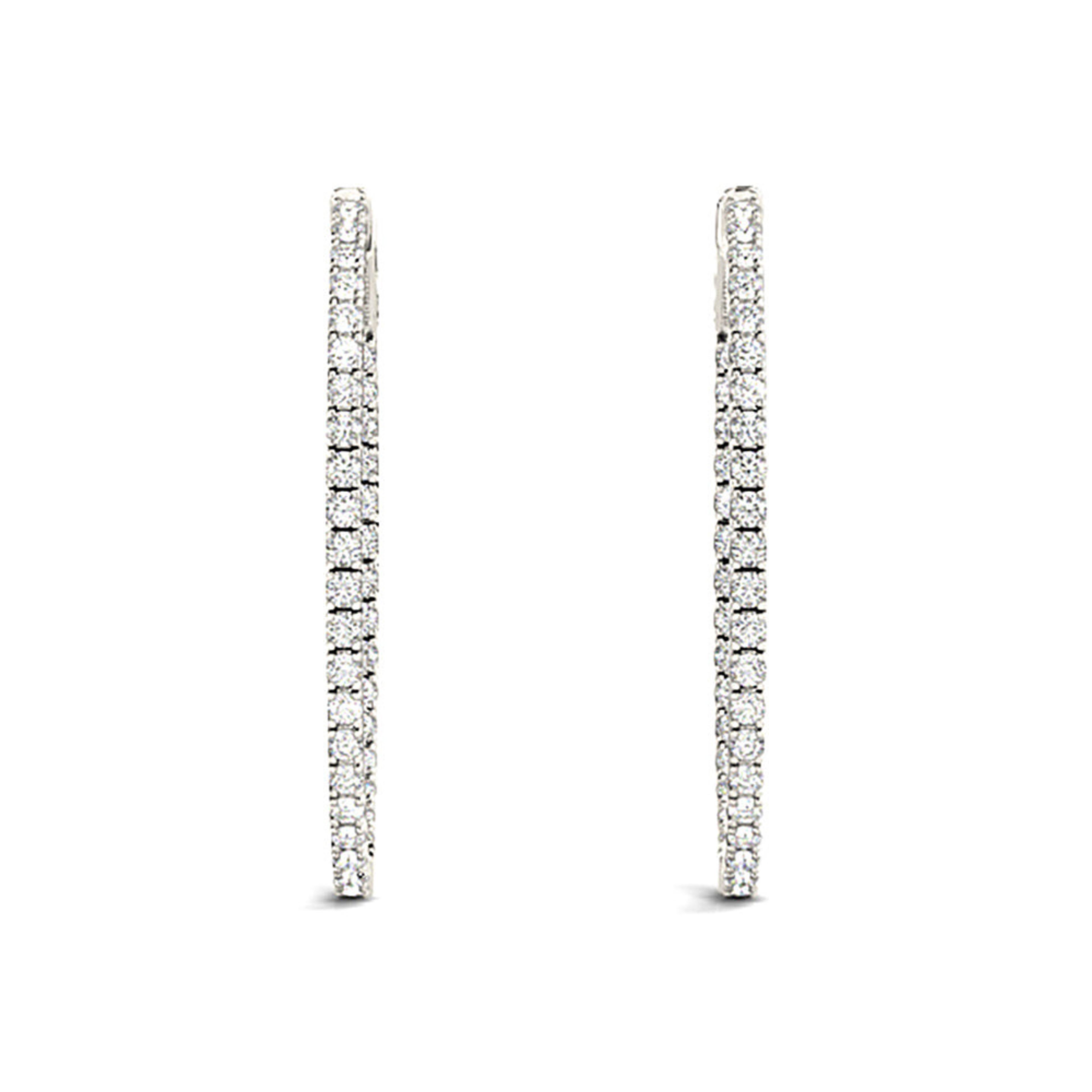 Inside-Out 1.50 ctw Diamond Hoop Earrings "U" Prong Set