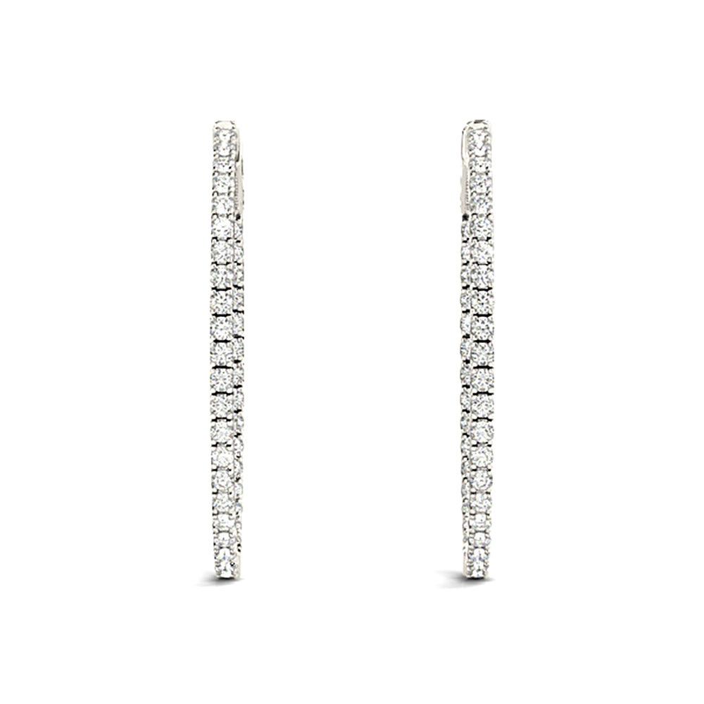 Inside-Out 1.50 ctw Diamond Hoop Earrings "U" Prong Set