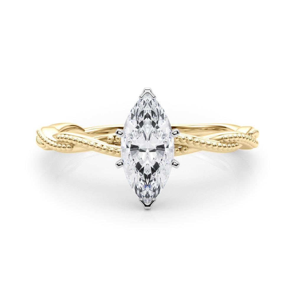 Anastasia Twisted Vine Marquise Lab Grown Diamond Solitaire Engagement Ring IGI Certified
