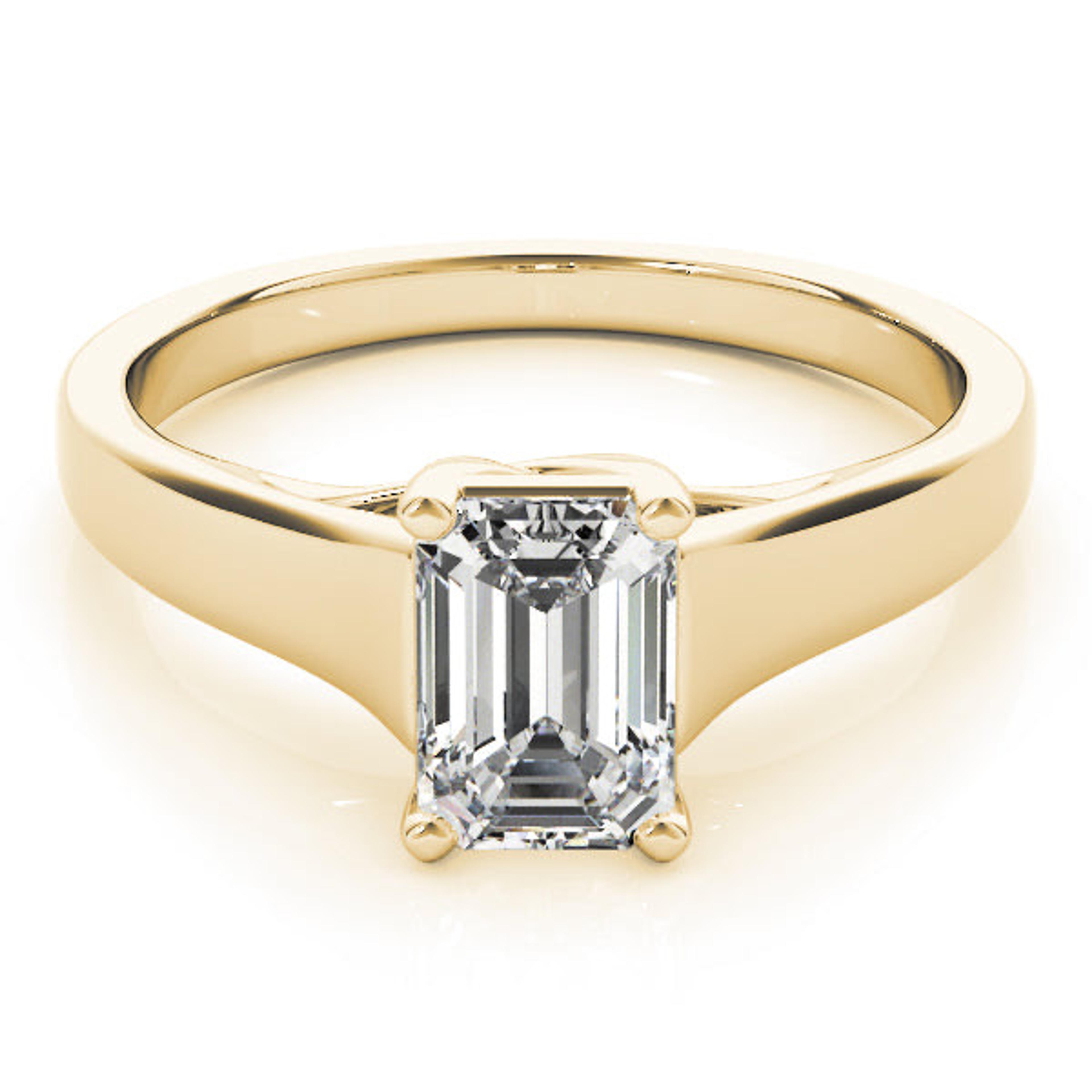 Evelyn Emerald Diamond Solitaire Engagement Ring