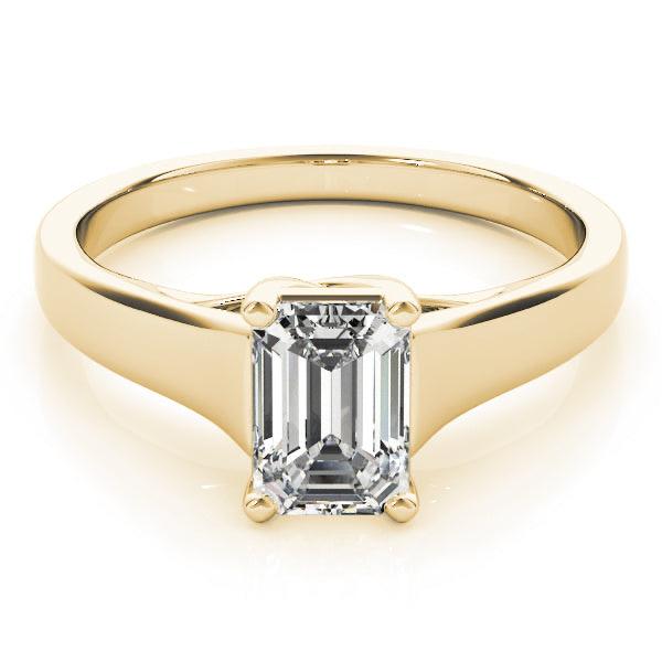 Evelyn Emerald Diamond Solitaire Engagement Ring