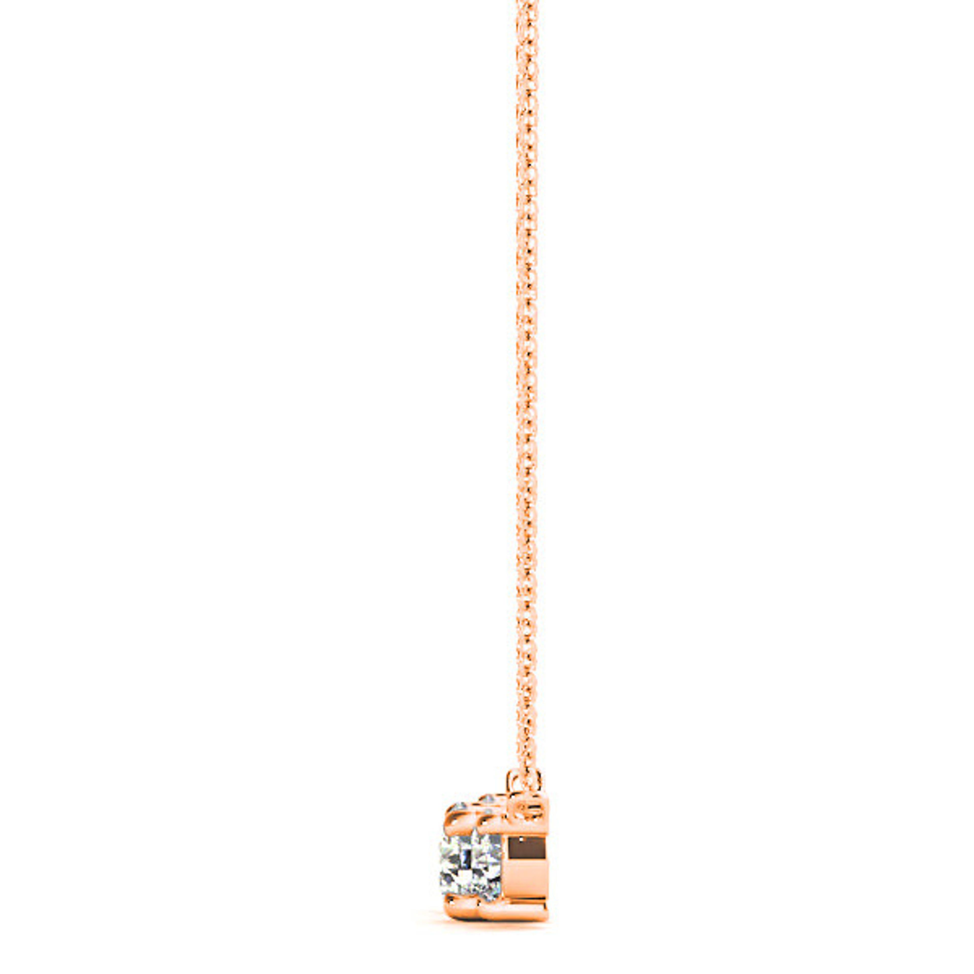Horizontal 0.50 ctw Diamond Three Stone Necklace Pendant-VIRABYANI