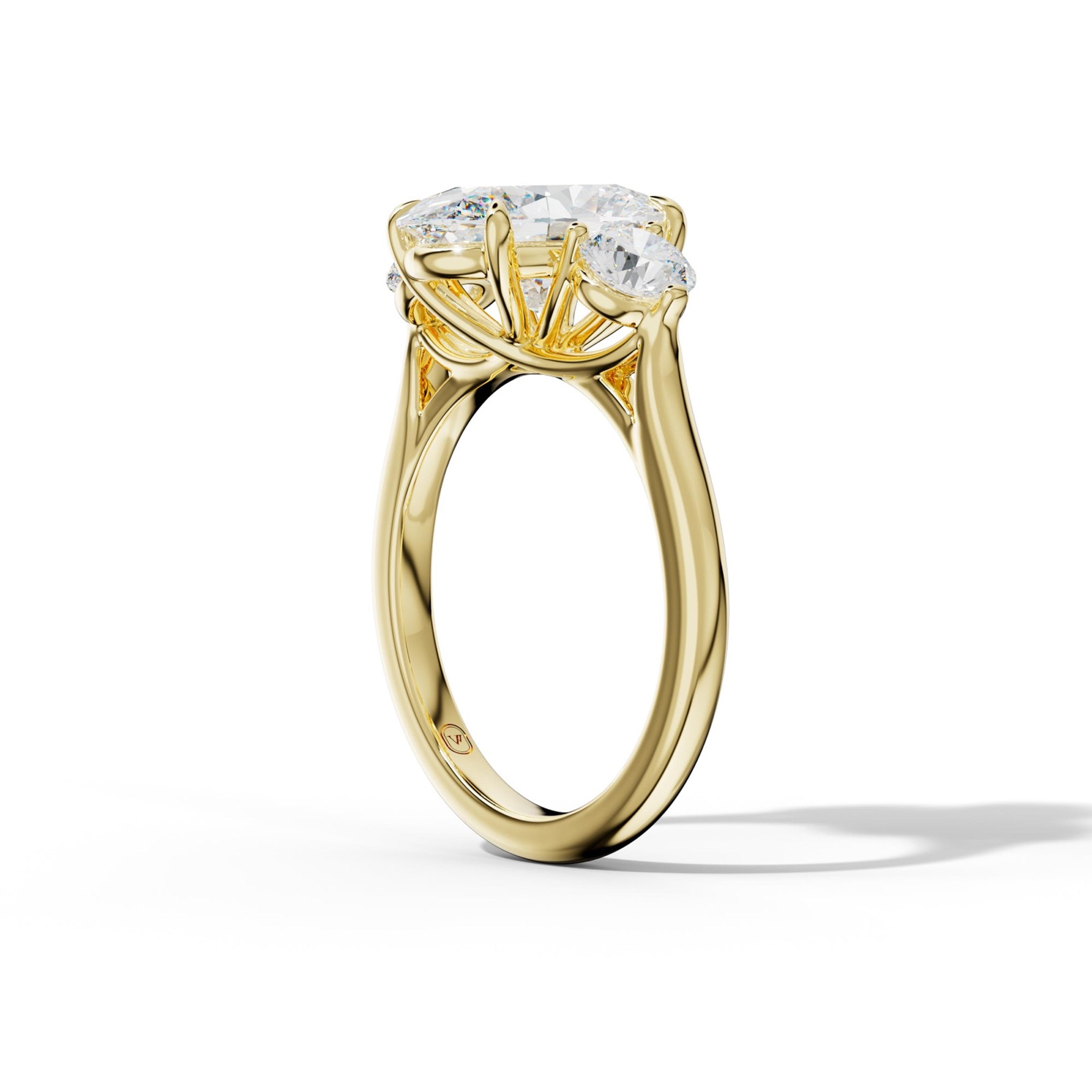Elsa Oval Diamond Round Side Diamond Engagement Ring