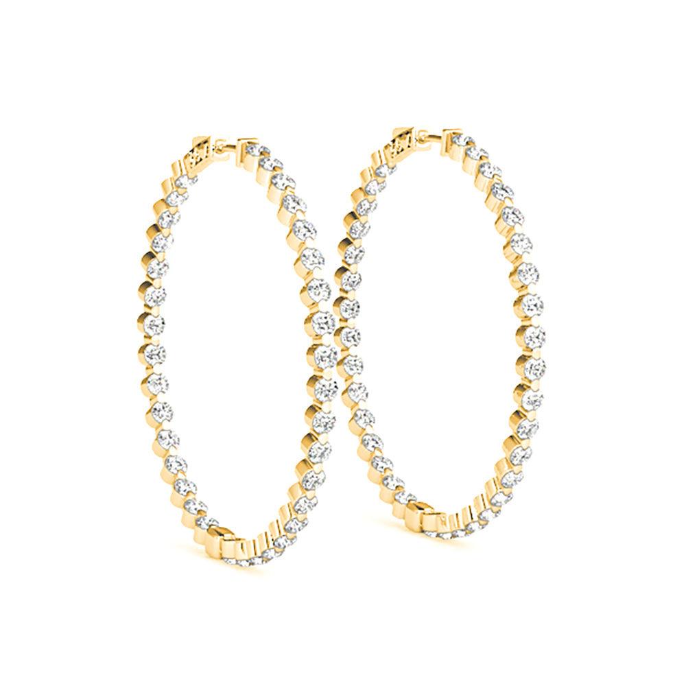 6.0 ct. Floating Diamond Hoop Earrings Inside-Out Style
