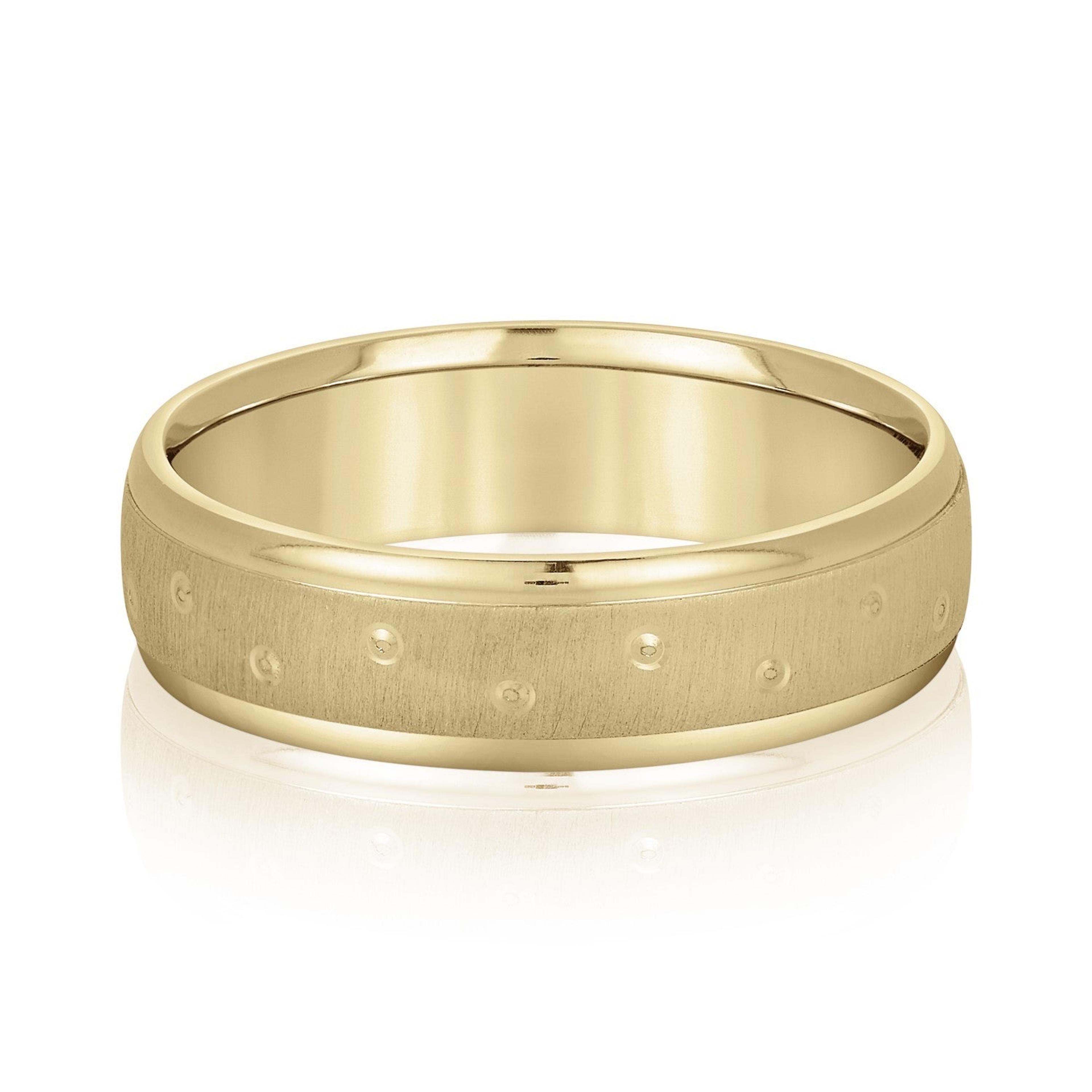 Men's Dots Pattern Wedding Band