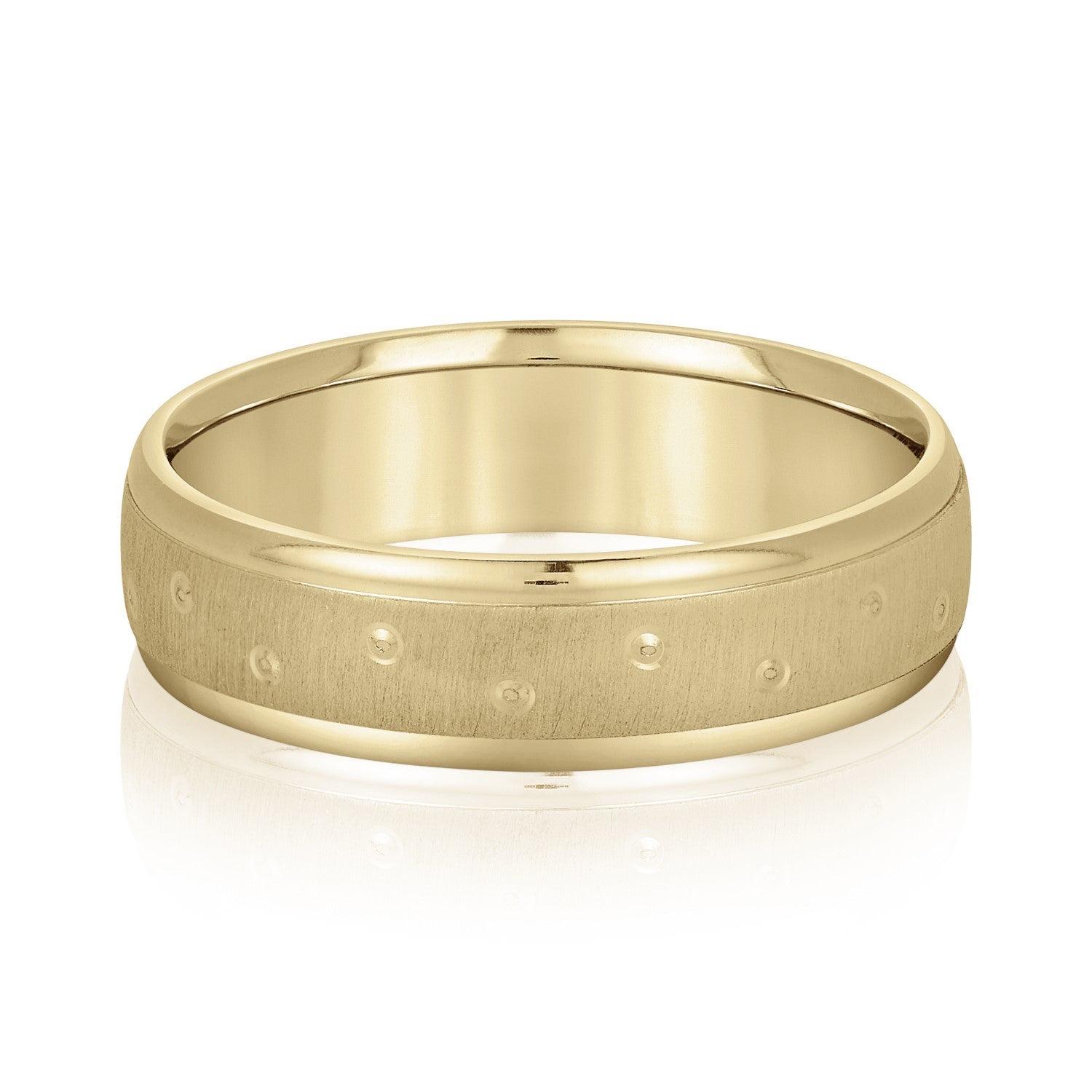 Men's Dots Pattern Wedding Band