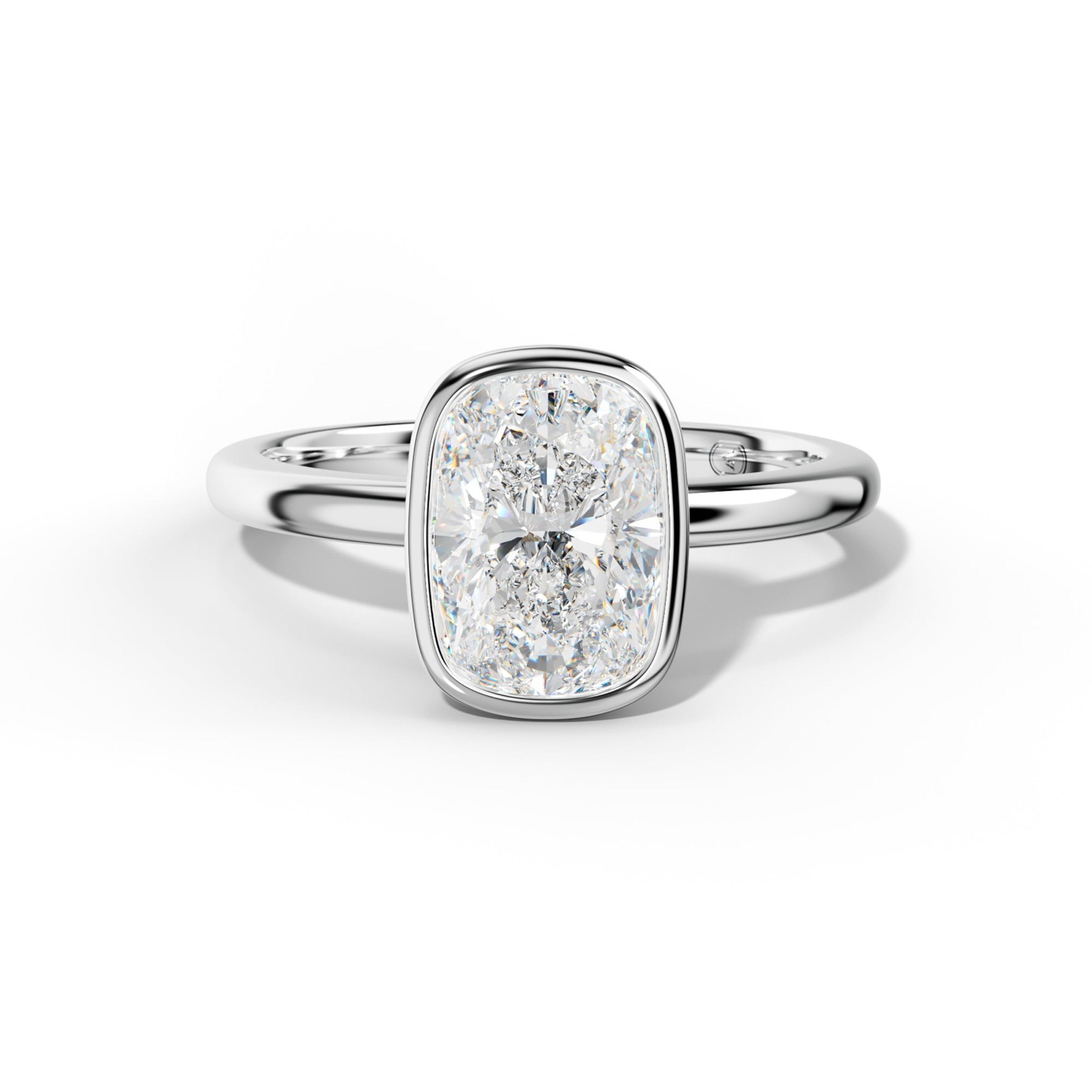 Malaya Elongated Cushion Diamond  Engagement Ring