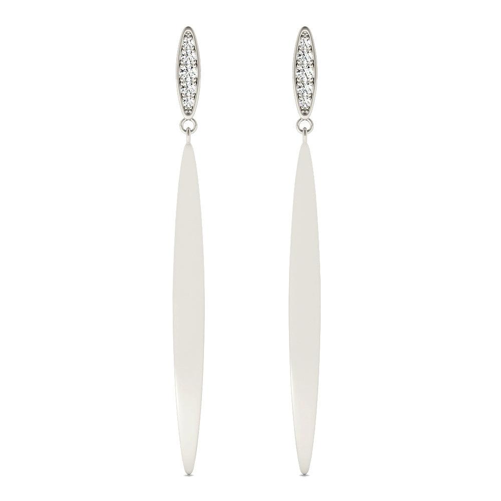 0.14 ctw Diamond Linear Drop Earrings-VIRABYANI
