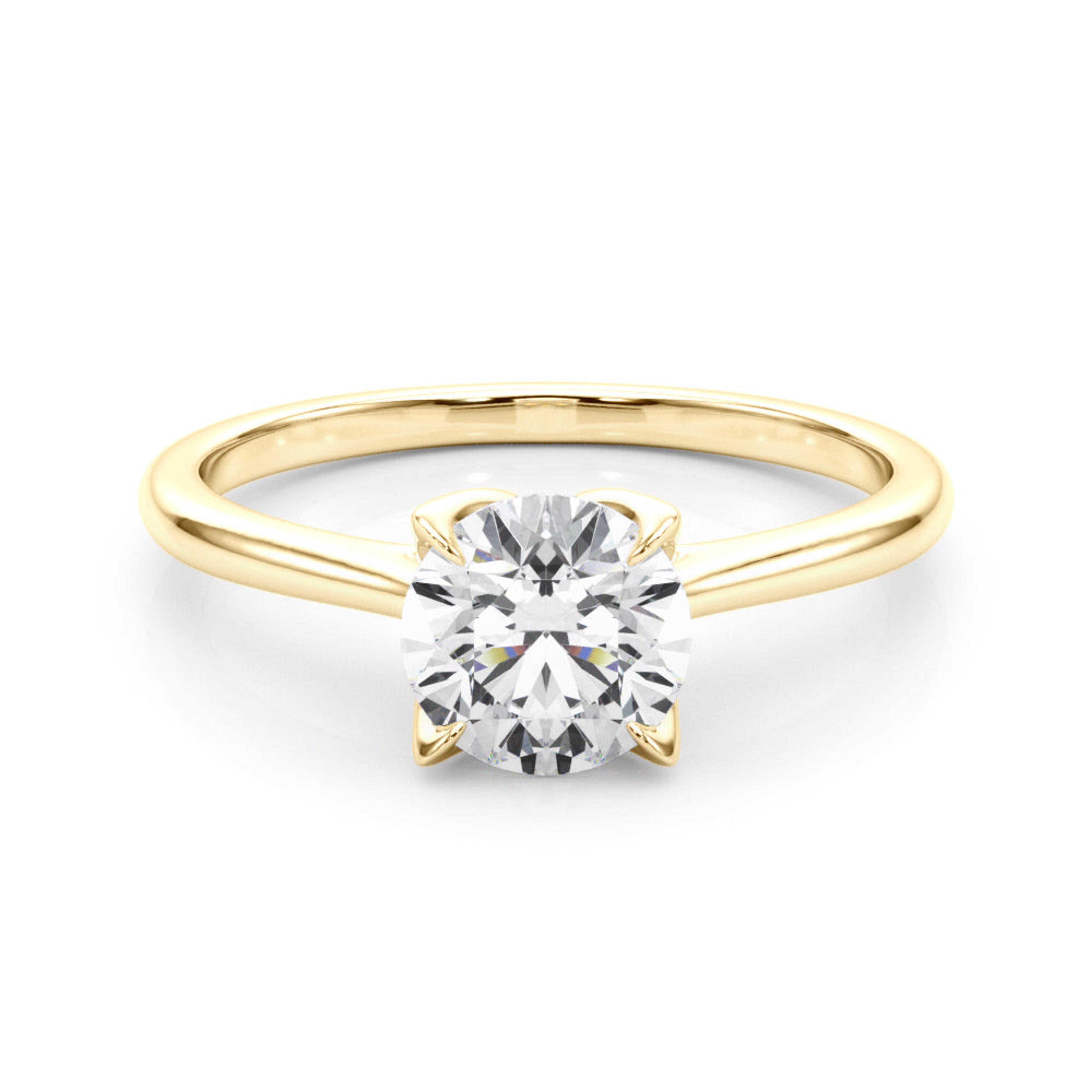 Flora Round  Lab Grown Diamond Solitaire Engagement Ring IGI Certified