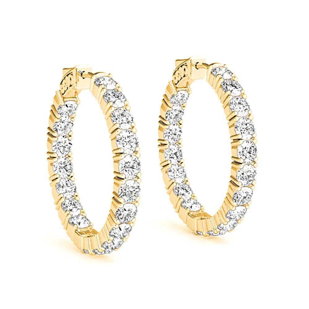 Classic 6.00 ctw Diamond Hoop Earrings Inside-Out