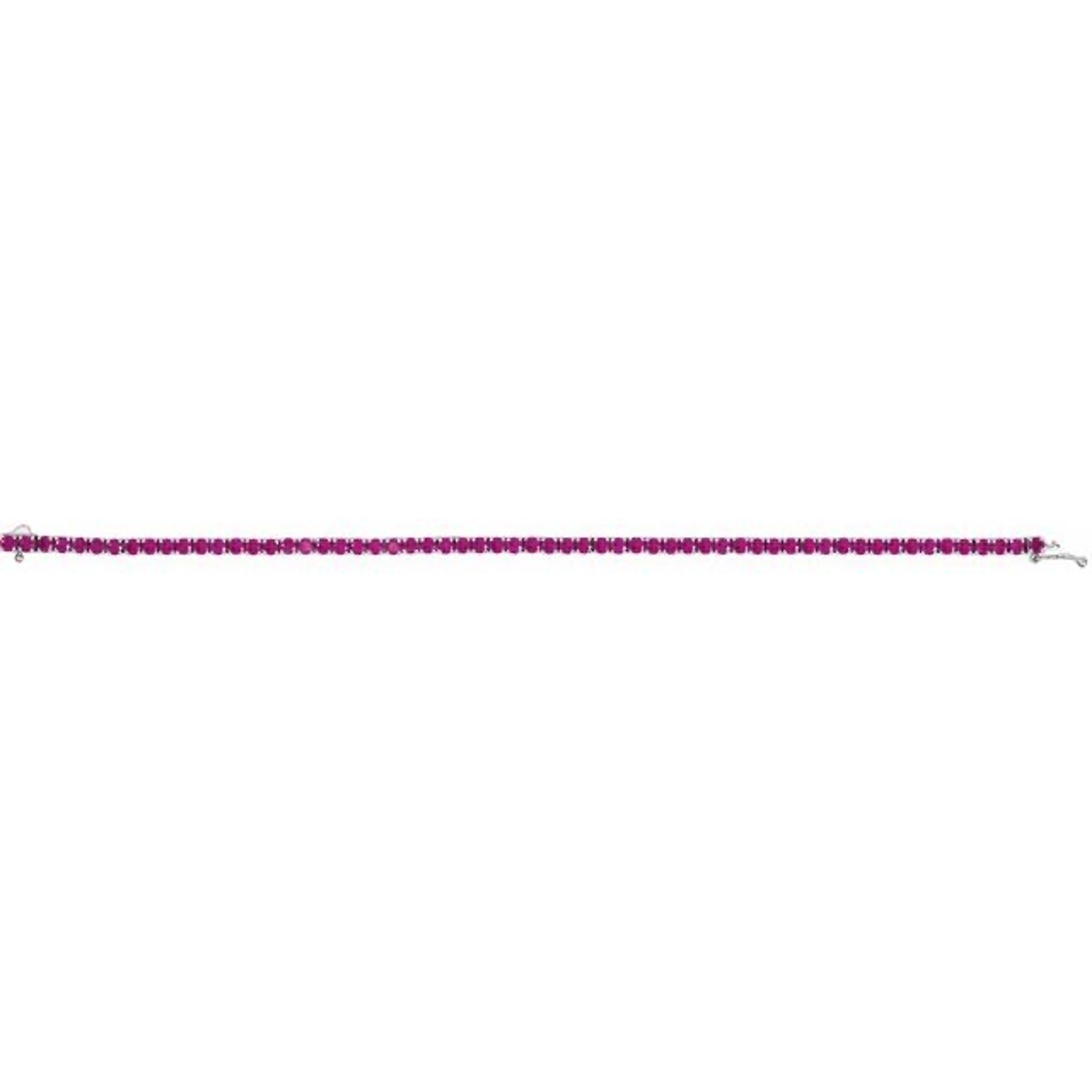 7.57 ct. Genuine Ruby Tennis Bracelet Four Prong Design-VIRABYANI
