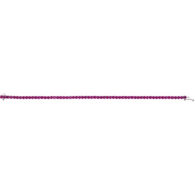 7.57 ct. Genuine Ruby Tennis Bracelet Four Prong Design-VIRABYANI