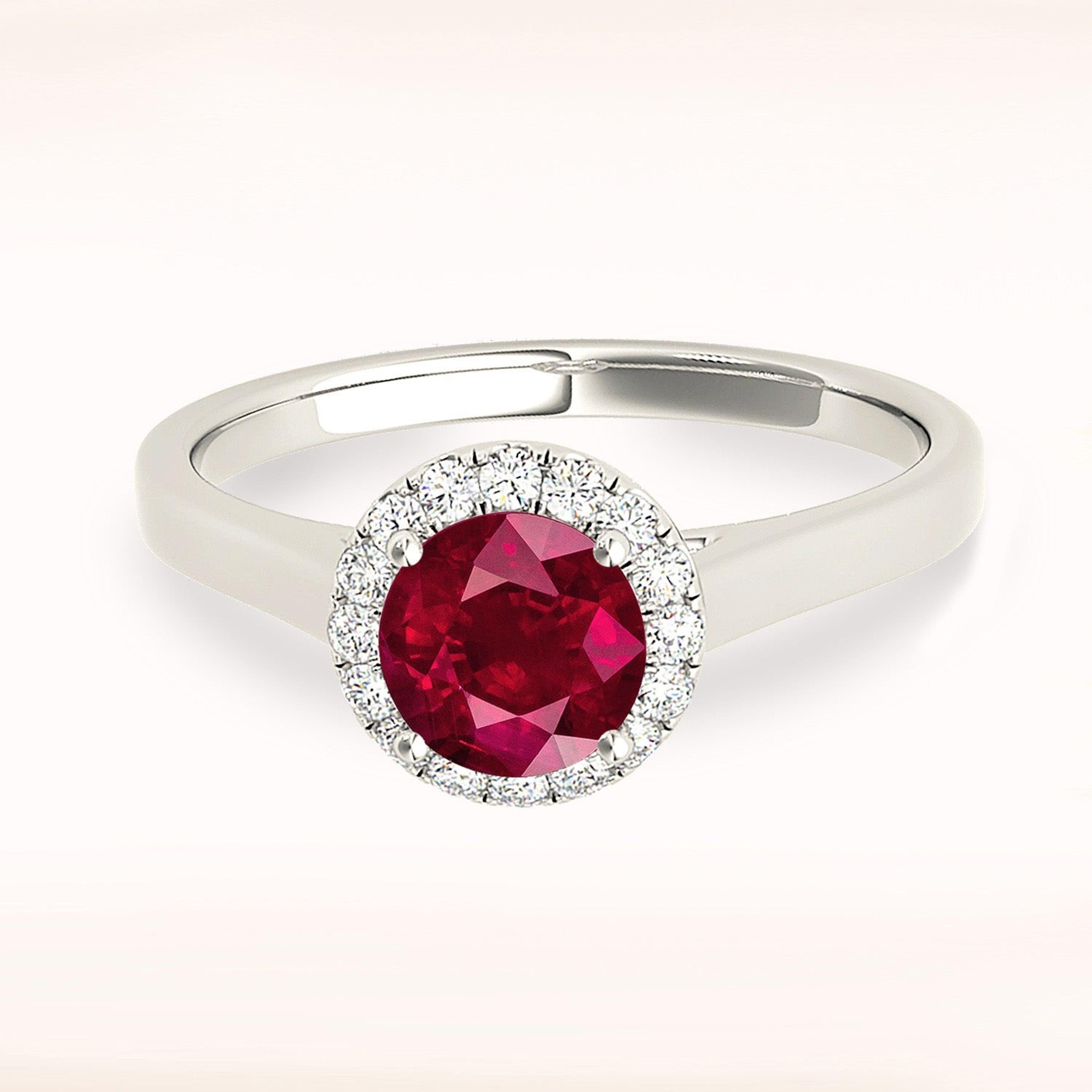 1.35 ct. Genuine Ruby Ring WithThin, Wide Solid Gold Band