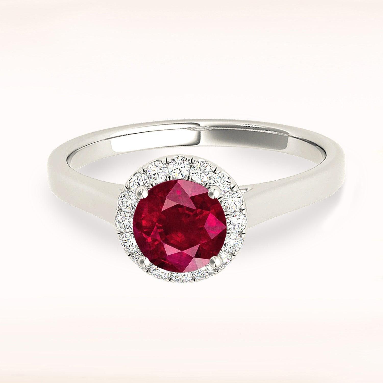 1.35 ct. Genuine Ruby Ring WithThin, Wide Solid Gold Band