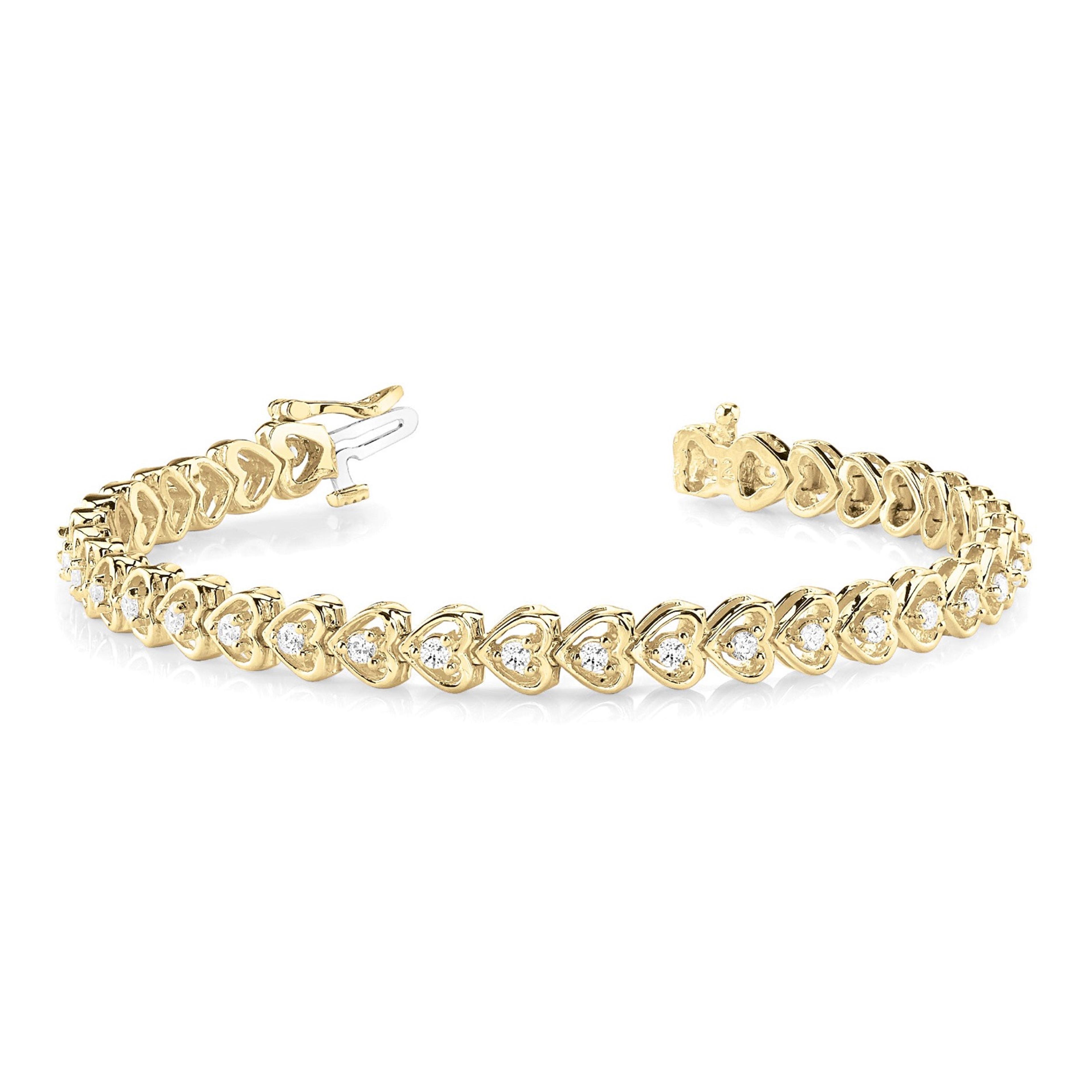 1.25 ctw Round Diamond Hearth Shaped Tennis Bracelet-VIRABYANI