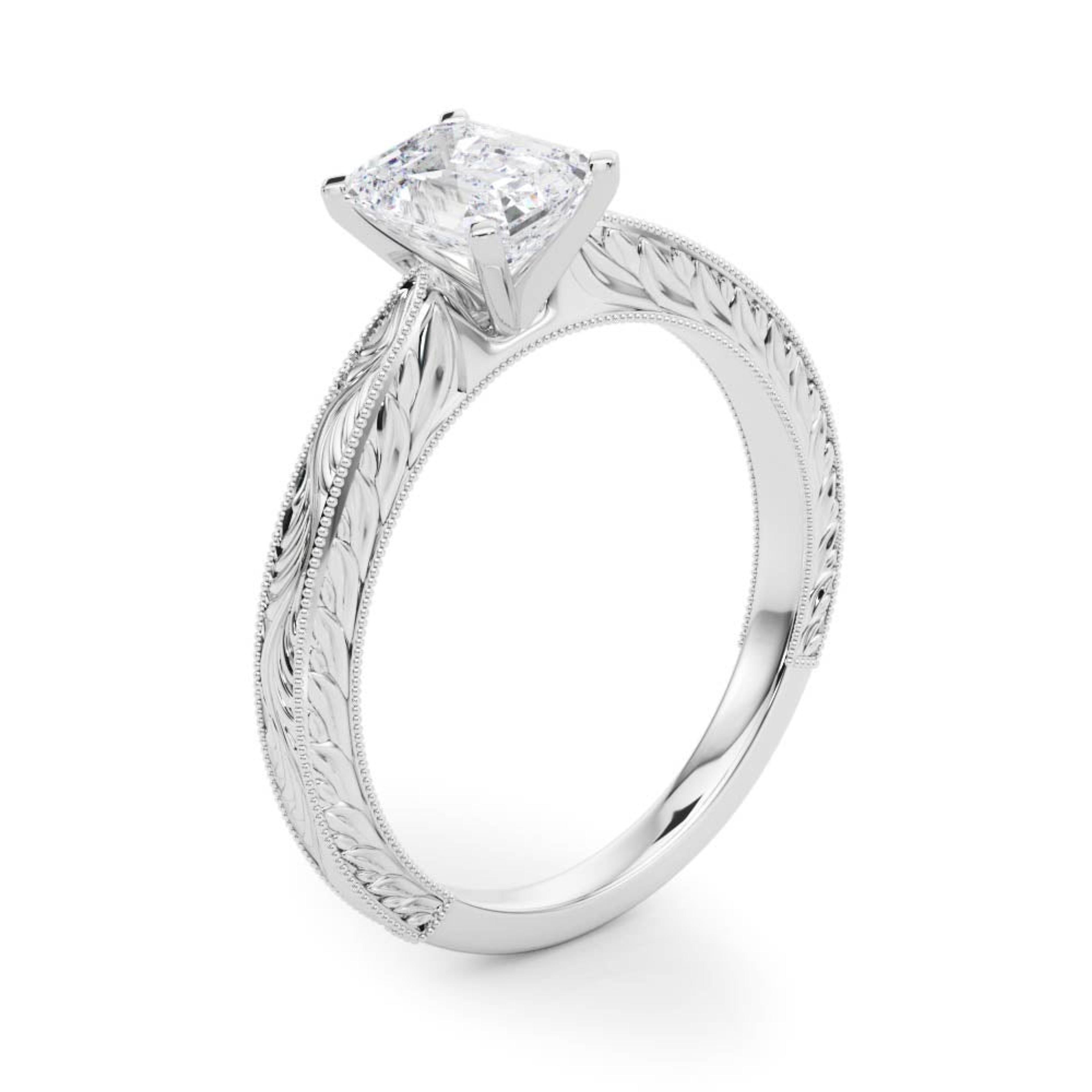 Victoria Emerald Lab Grown Diamond Solitaire Engagement Ring IGI Certified