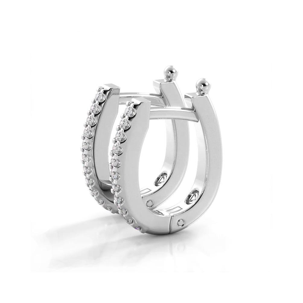 0.75 ctw. Classic Round Diamond Oval Hoop Earrings