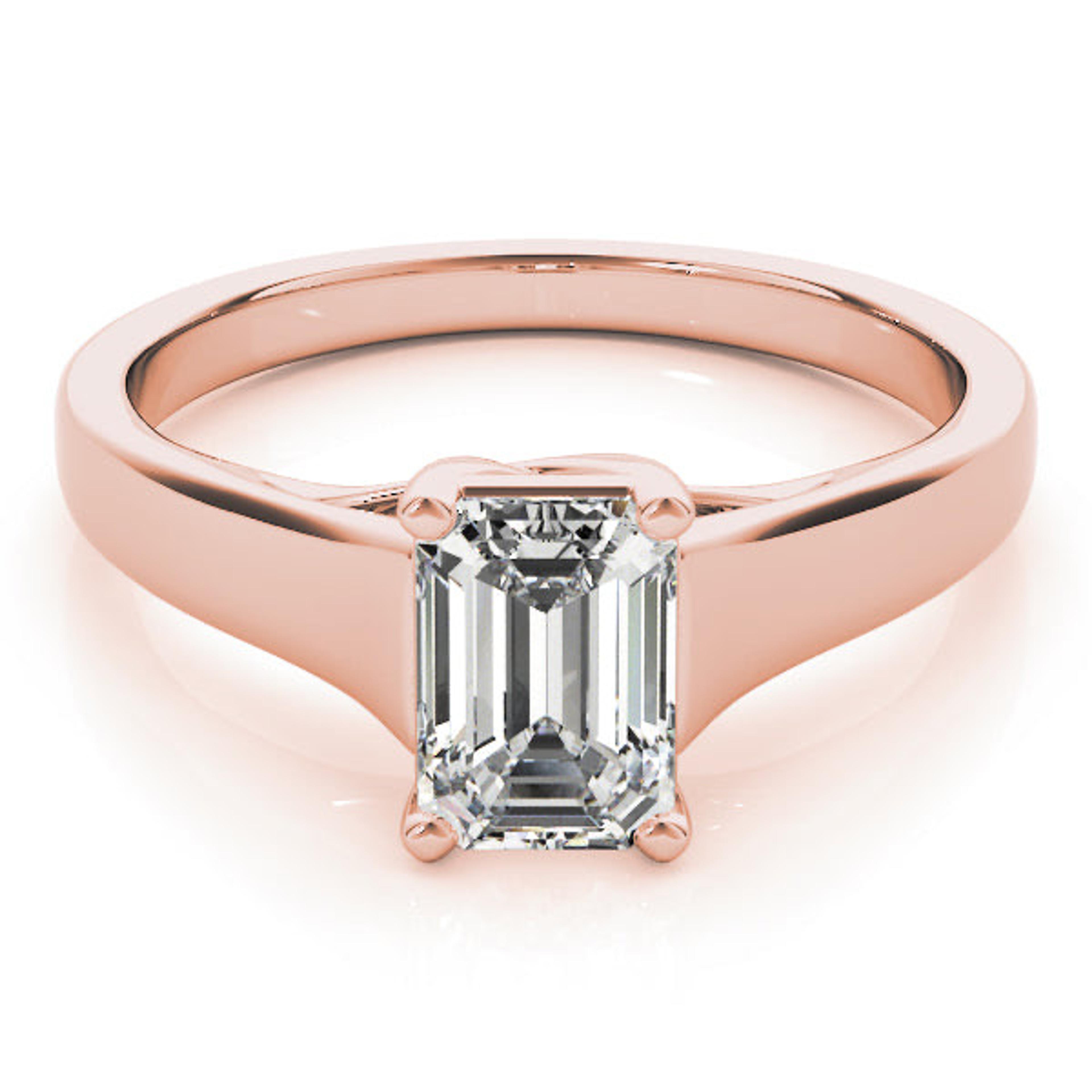 Evelyn Emerald Diamond Solitaire Engagement Ring