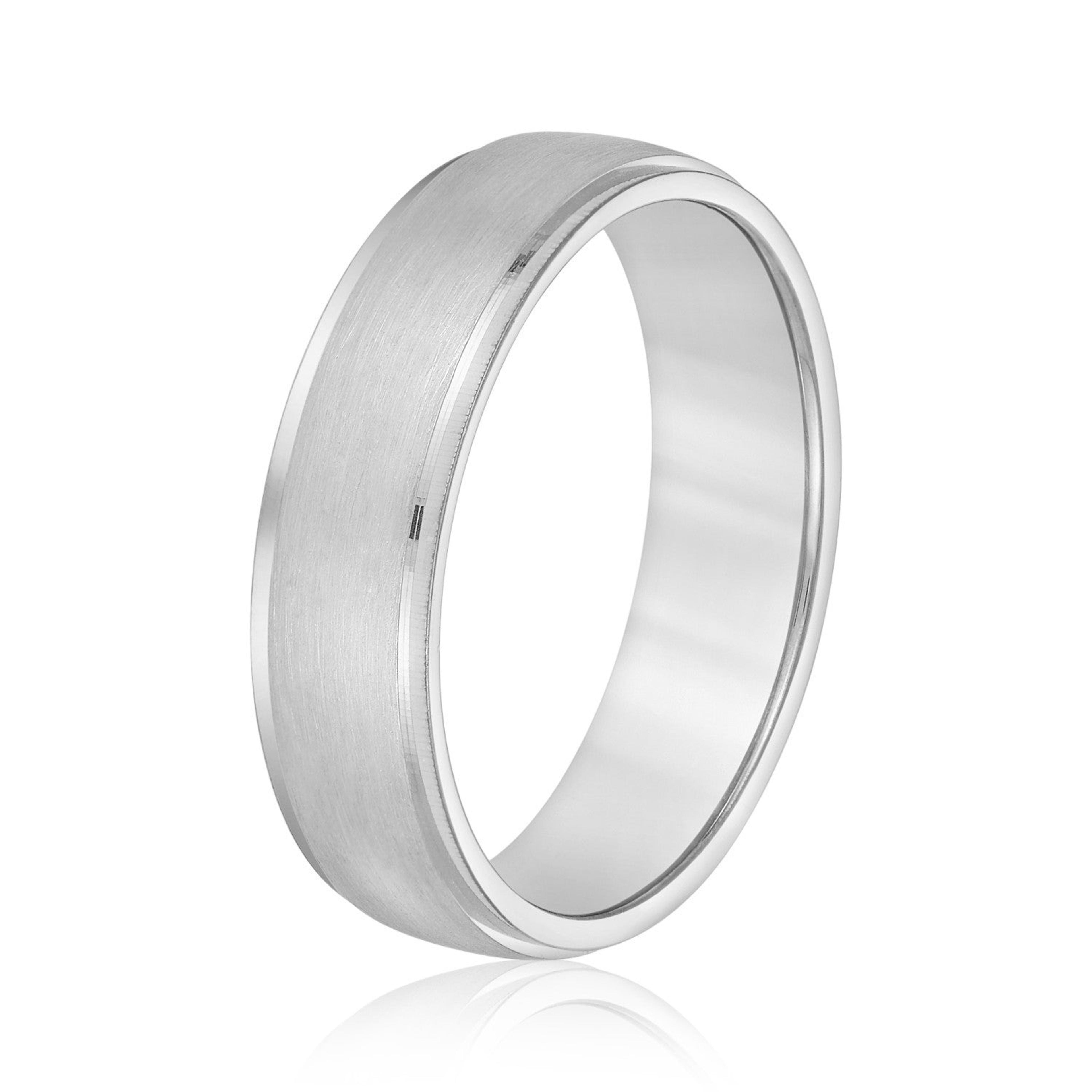 Men's Slight Dome Brushed Center Band