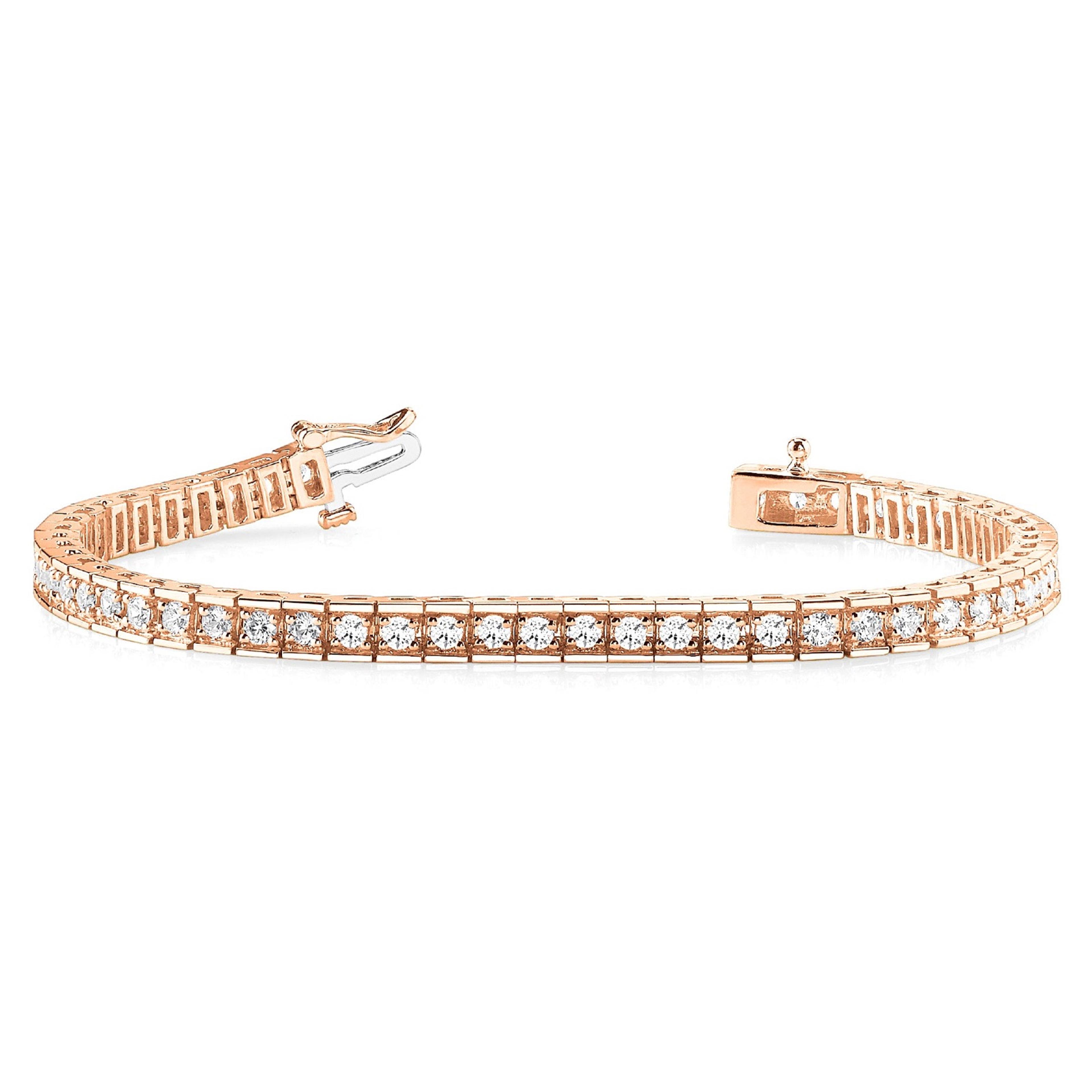 2.25 ctw Round Diamond Tennis Bracelet Four Prong Set In Channel-VIRABYANI