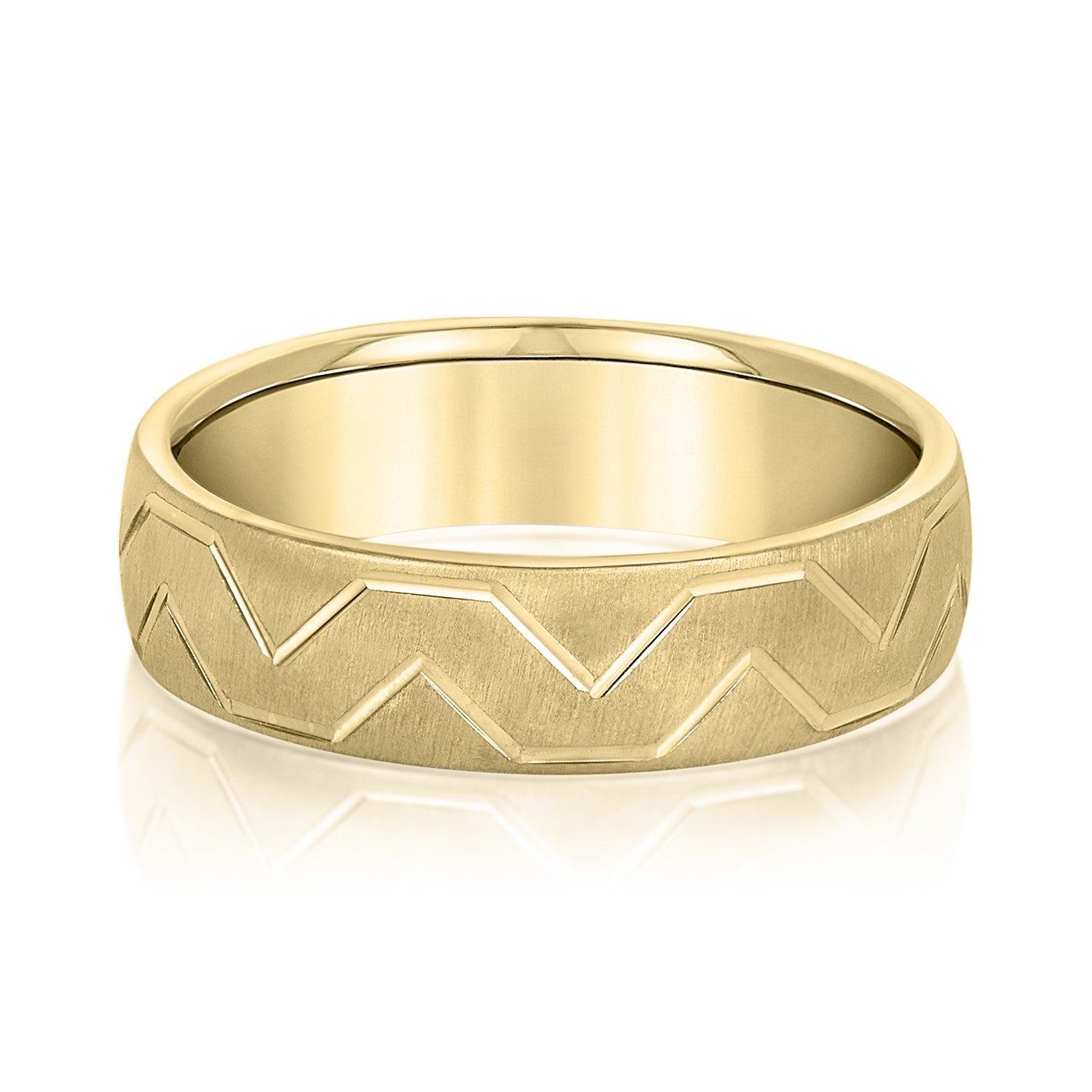 Men's Storm Pattern Wedding Band