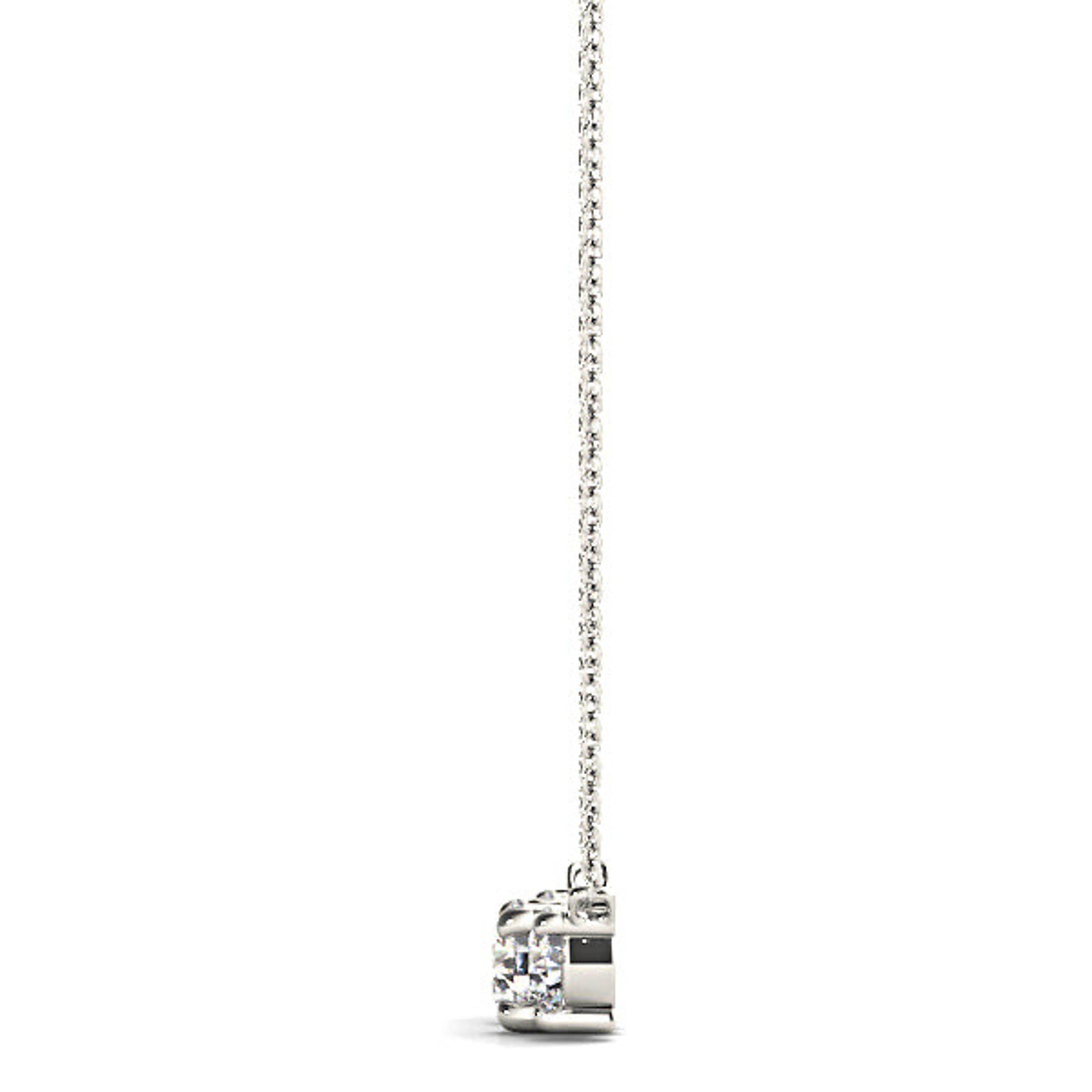 Horizontal 0.50 ctw Diamond Three Stone Necklace Pendant-VIRABYANI