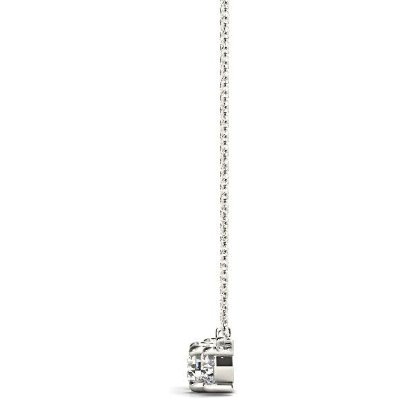 Horizontal 0.50 ctw Diamond Three Stone Necklace Pendant-VIRABYANI