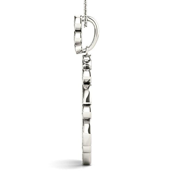 0.62 ctw Diamond Milgrain Circle Necklace Pendant-VIRABYANI